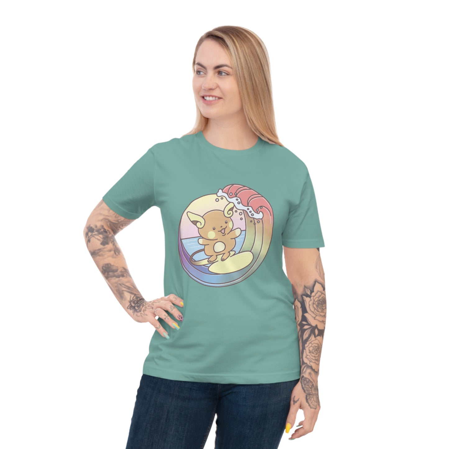 Rainbow surfer unisex shirt from organic cotton (EU market)
