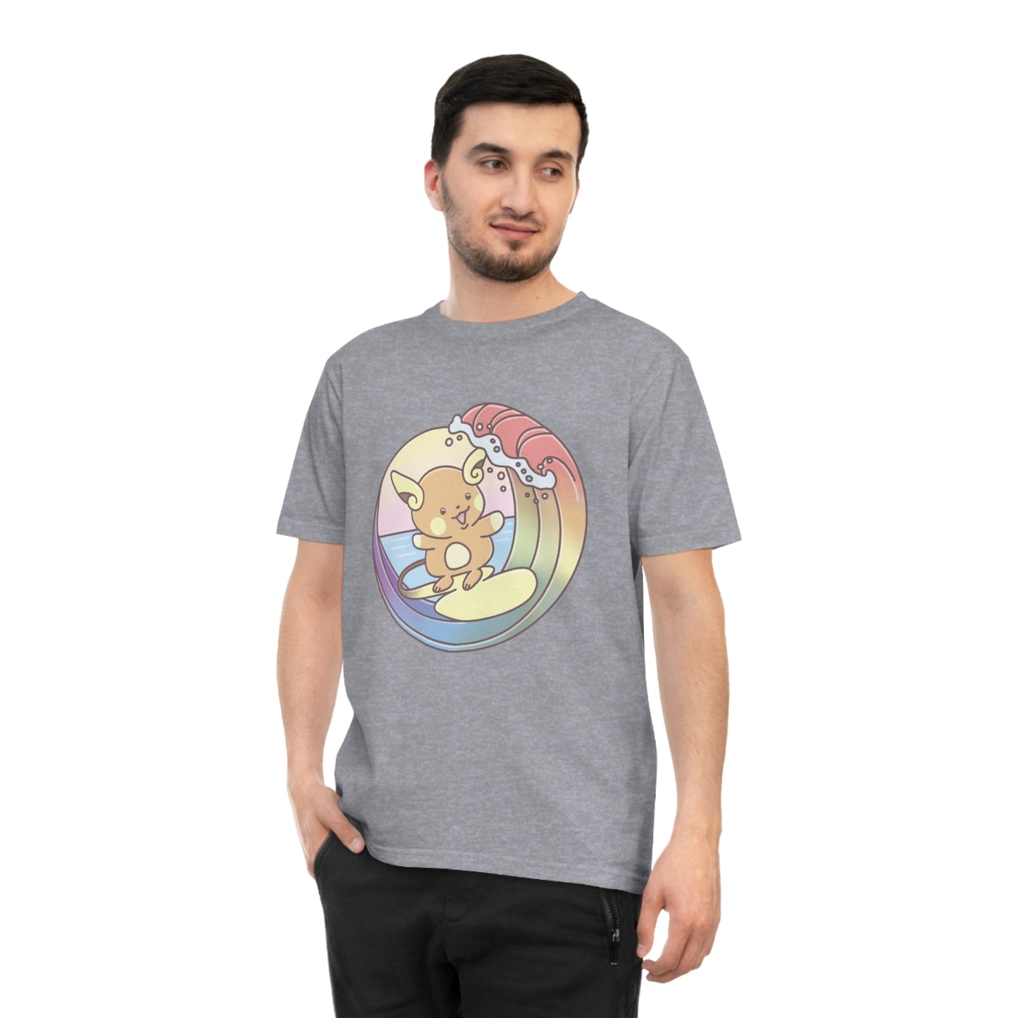 Rainbow surfer unisex shirt from organic cotton (EU market)