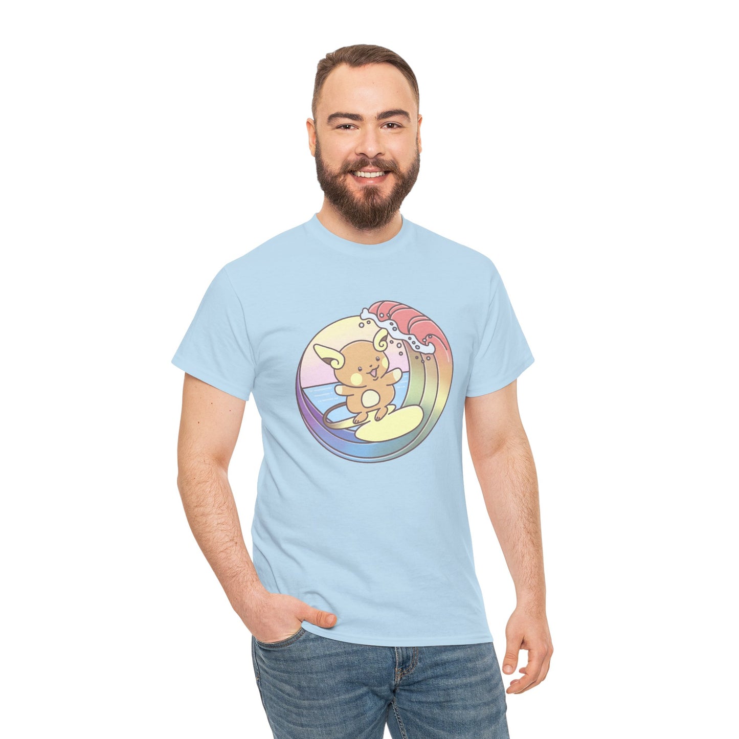 Rainbow surfer unisex shirt from organic cotton (US market)