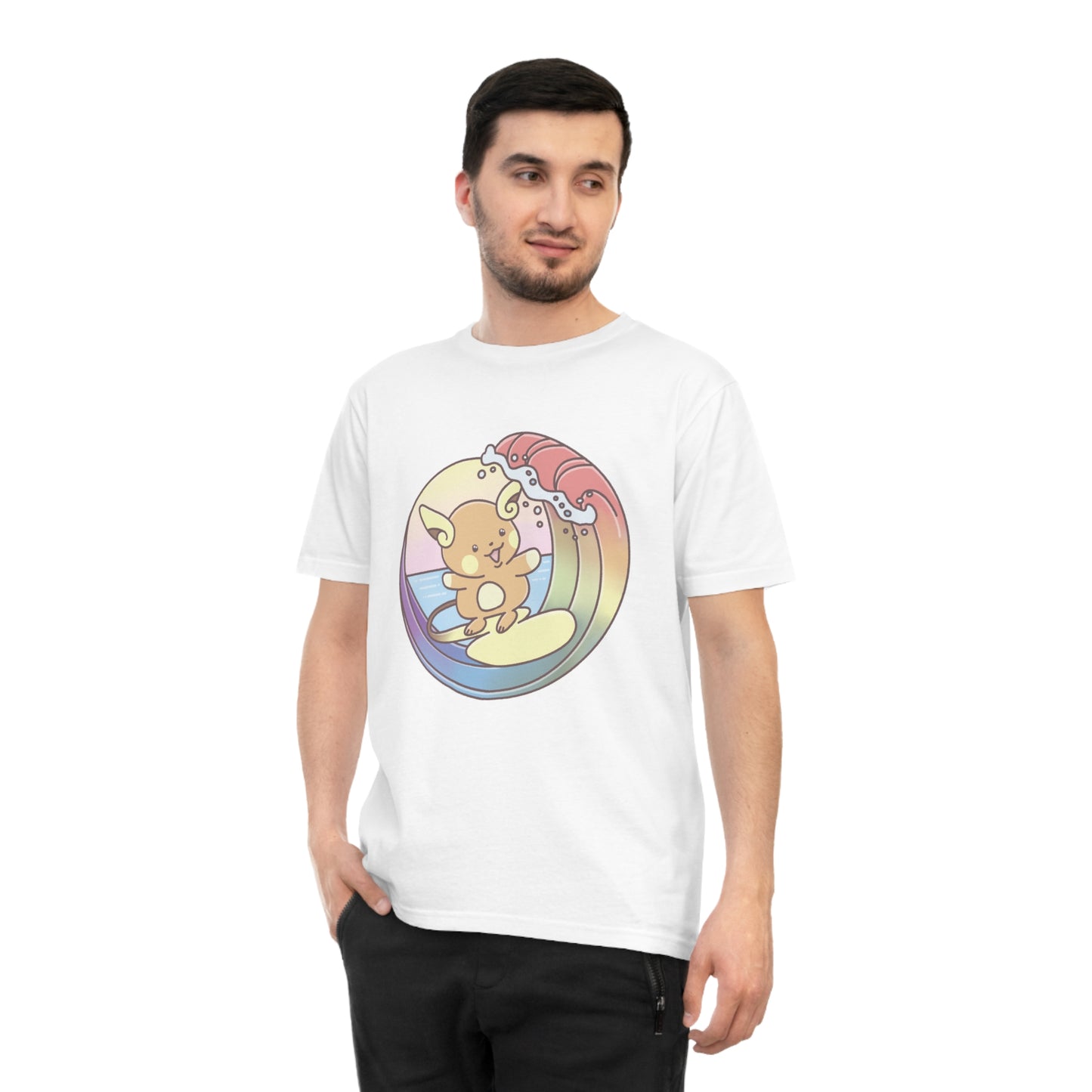 Rainbow surfer unisex shirt from organic cotton (EU market)