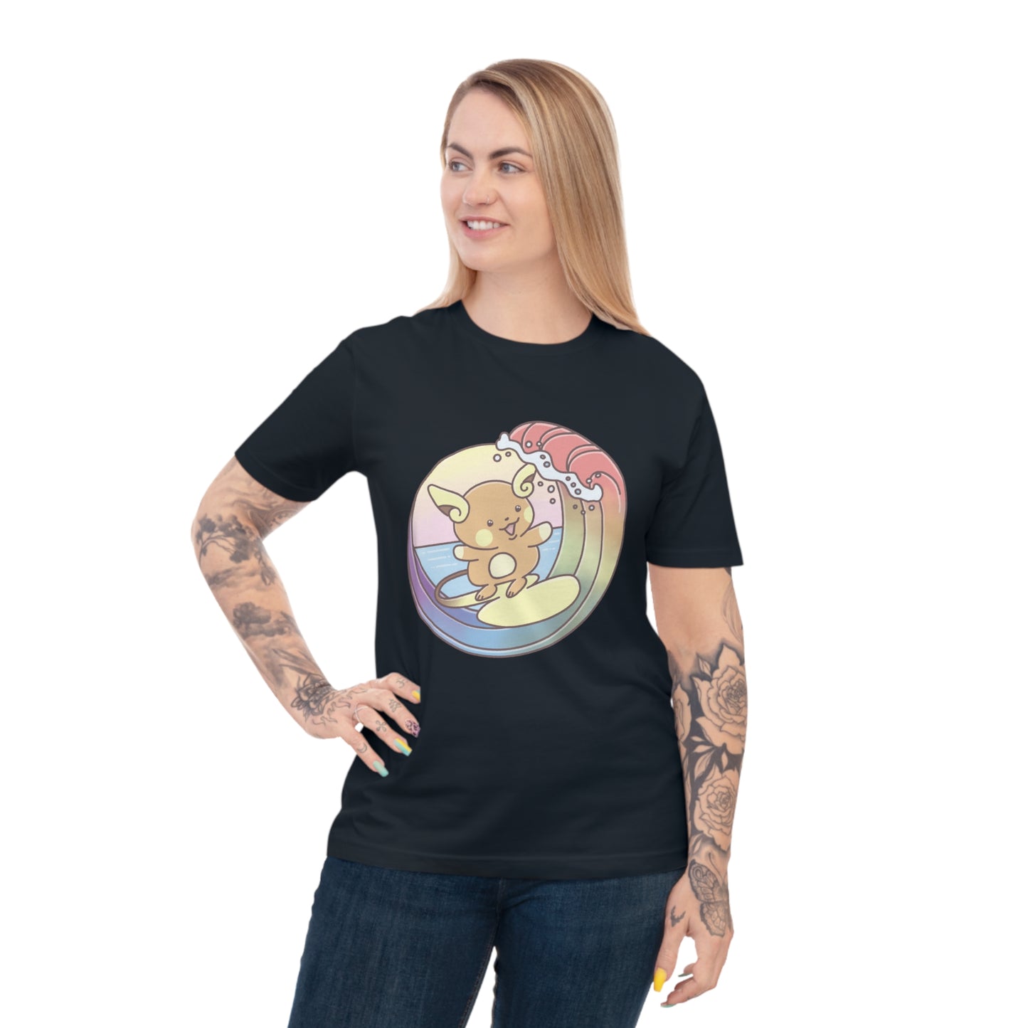 Rainbow surfer unisex shirt from organic cotton (EU market)