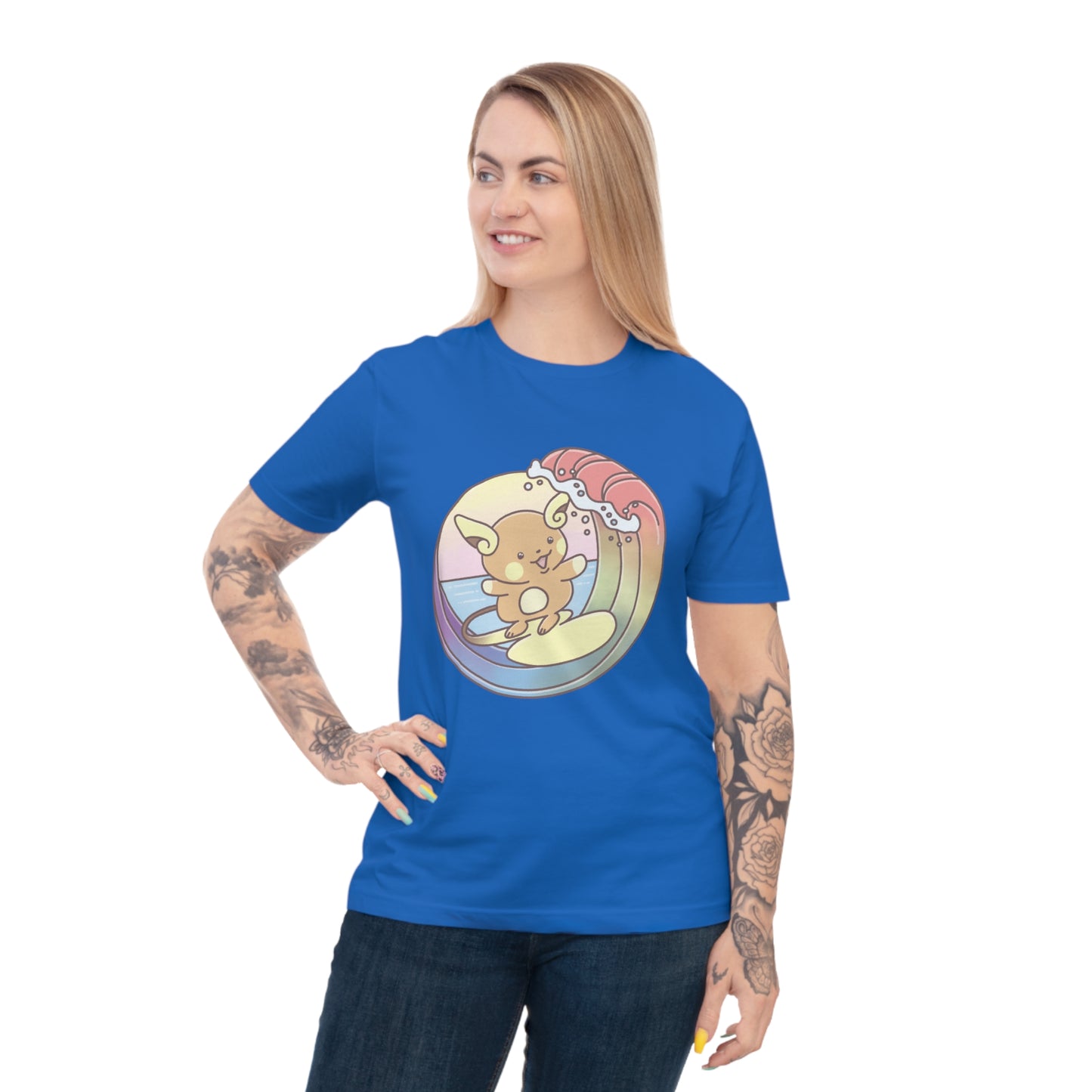 Rainbow surfer unisex shirt from organic cotton (EU market)