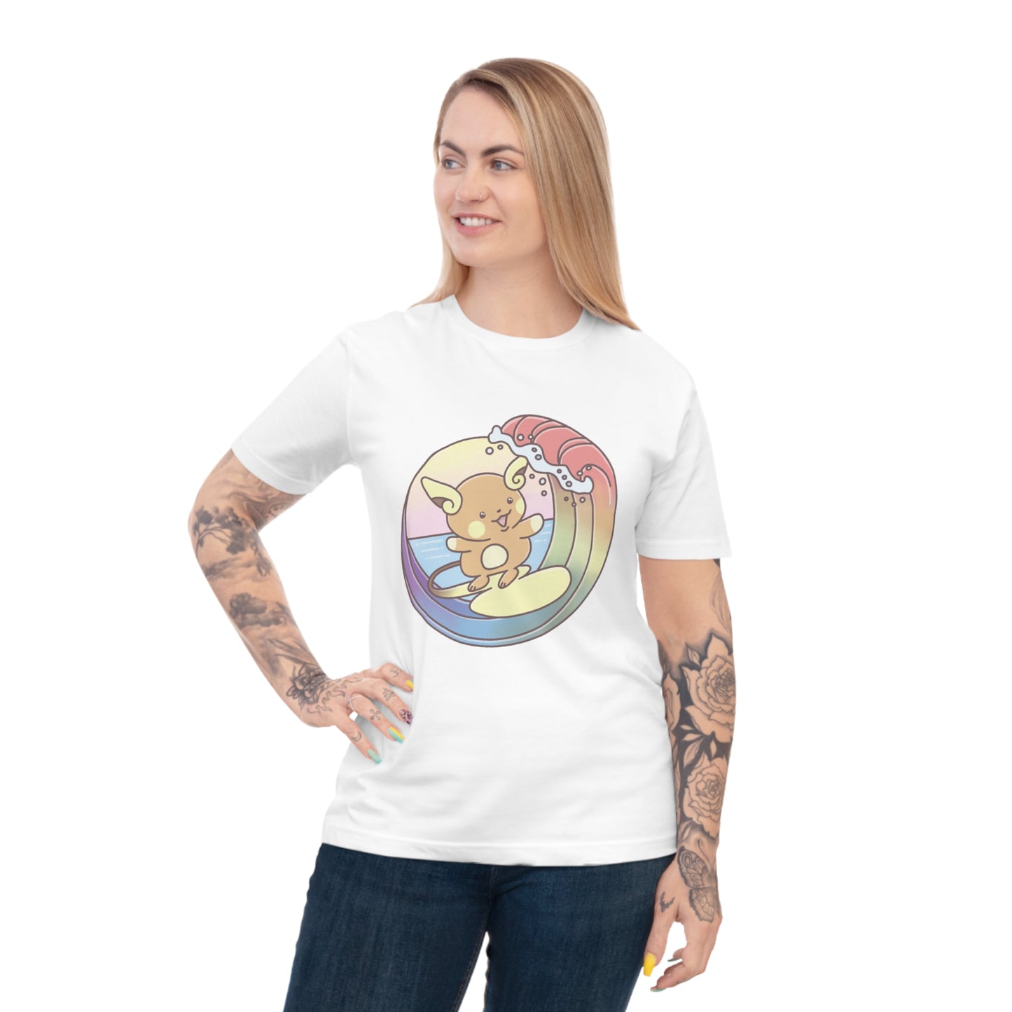Rainbow surfer unisex shirt from organic cotton (EU market)