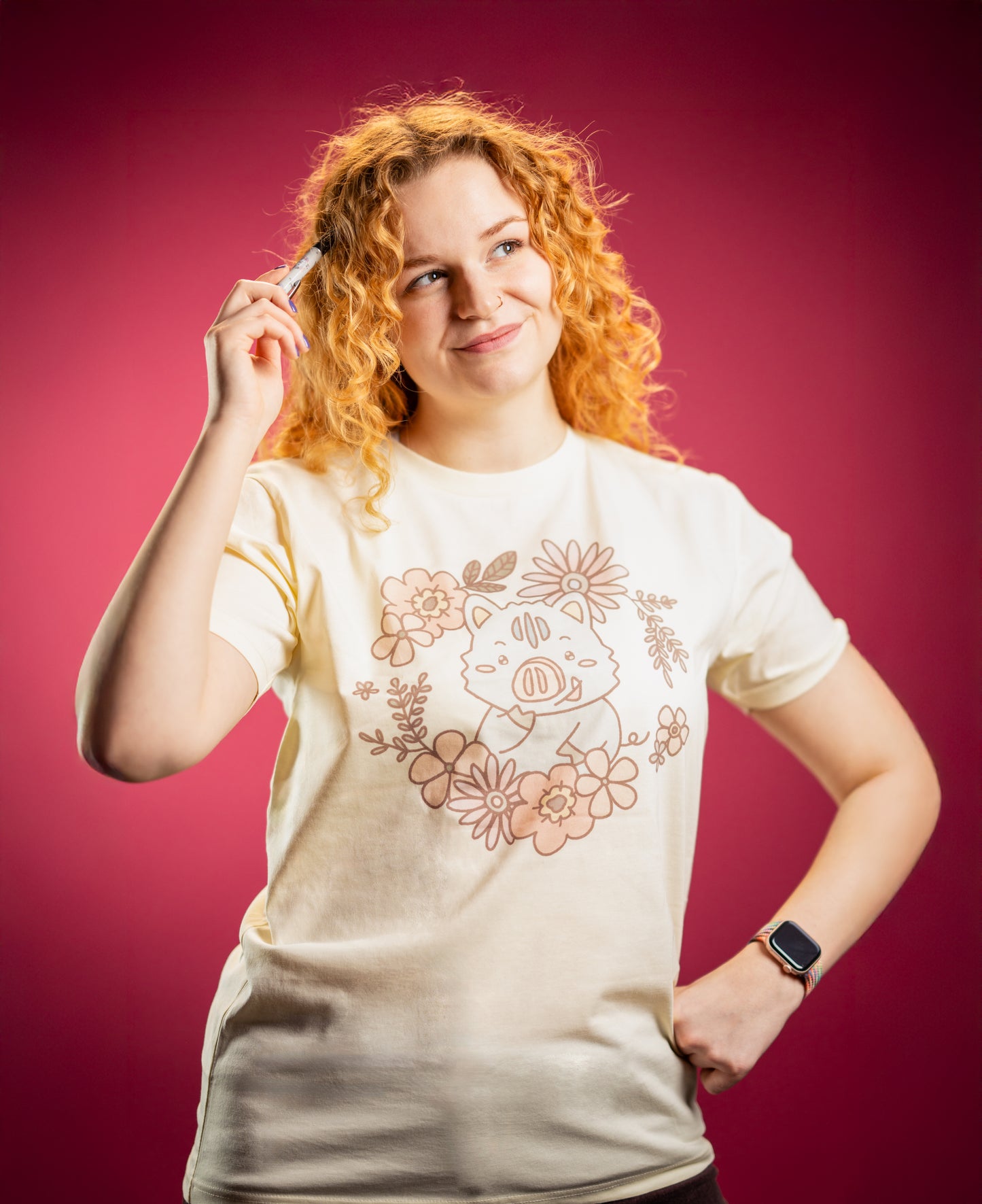 Inocchi's flower unisex shirt from organic cotton (EU market)