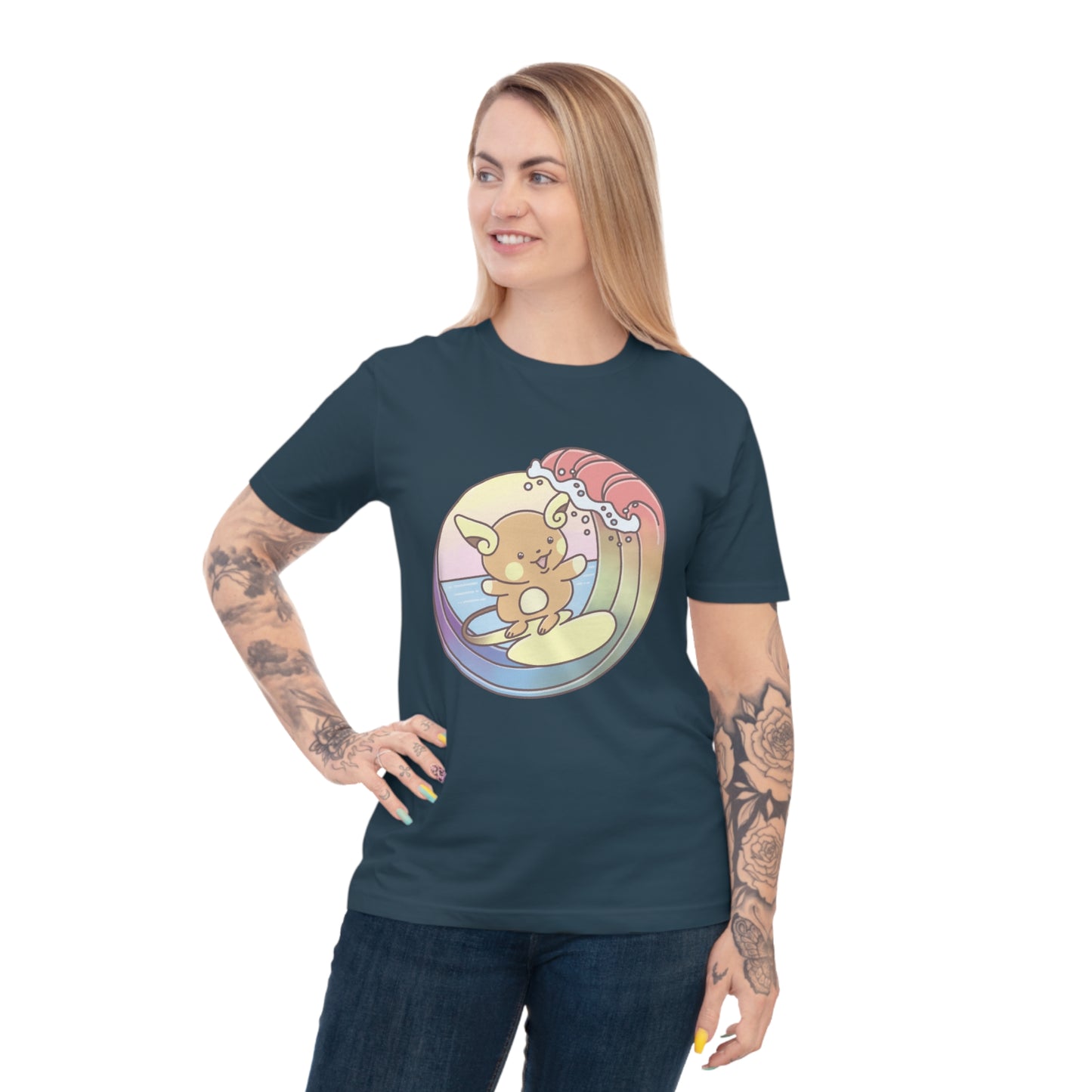 Rainbow surfer unisex shirt from organic cotton (EU market)