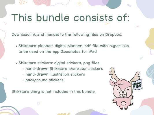 Shikataro's digital planner and sticker bundle set for the Goodnotes App