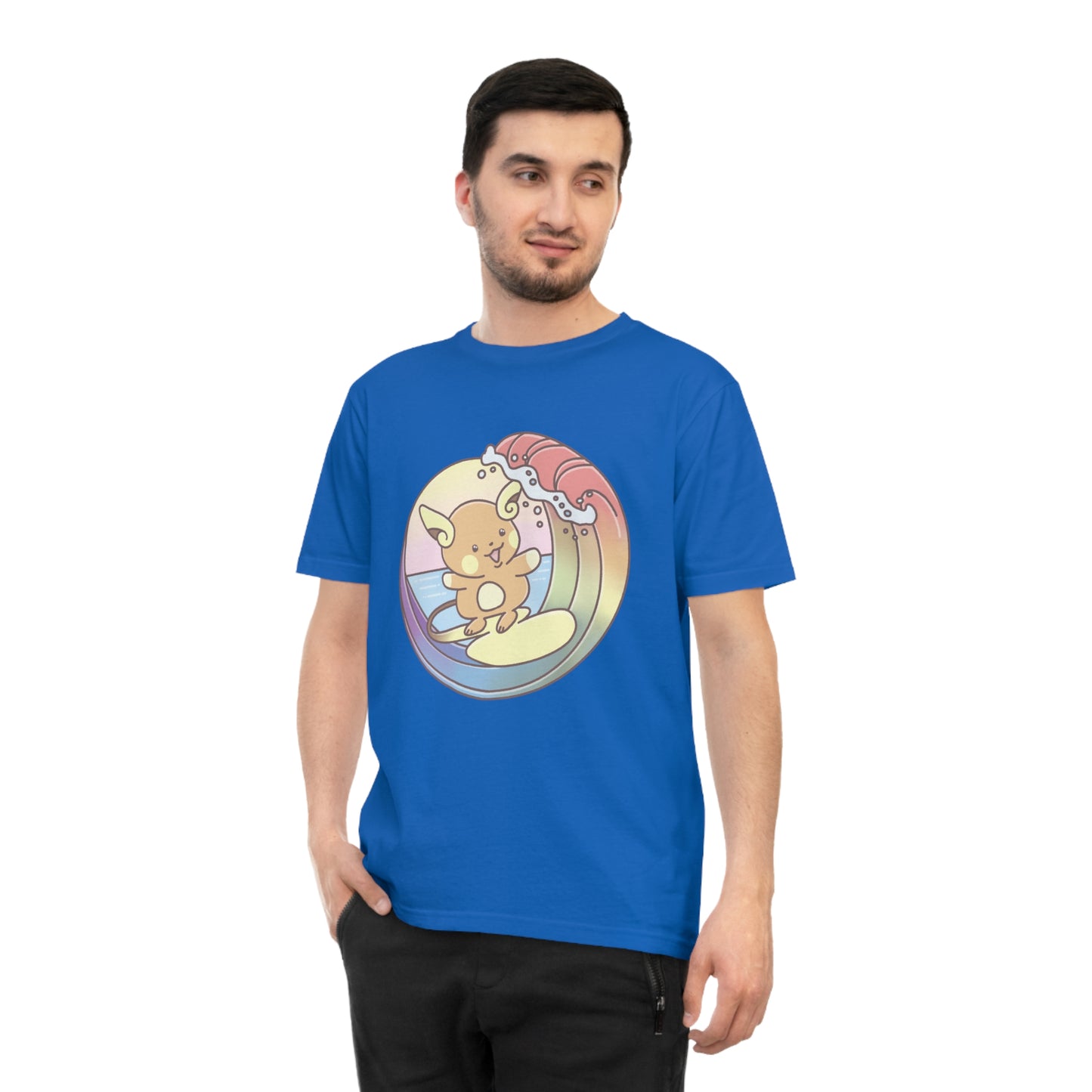 Rainbow surfer unisex shirt from organic cotton (EU market)