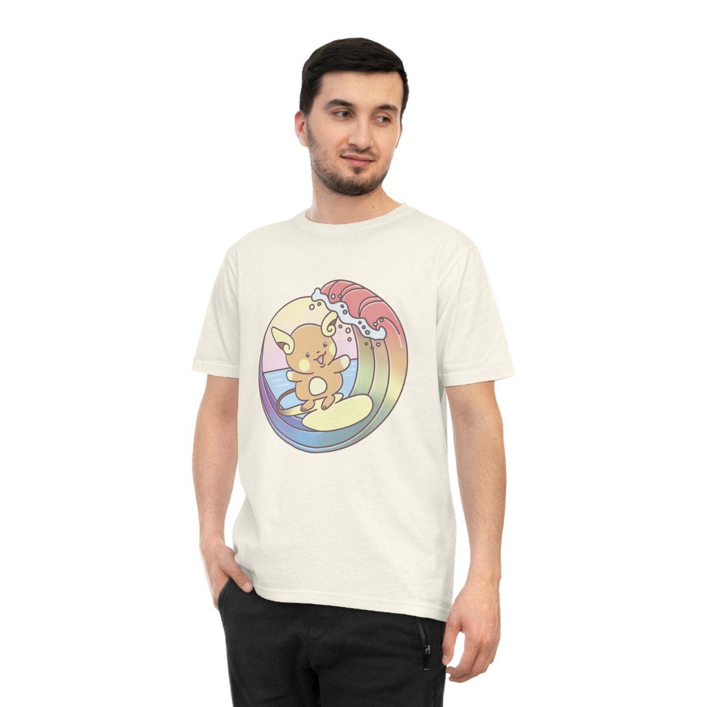Rainbow surfer unisex shirt from organic cotton (EU market)