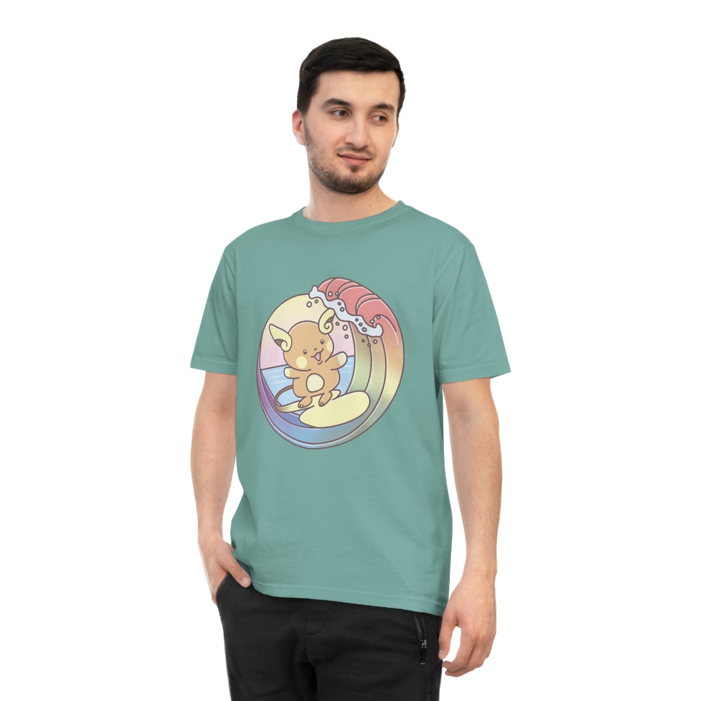 Rainbow surfer unisex shirt from organic cotton (EU market)