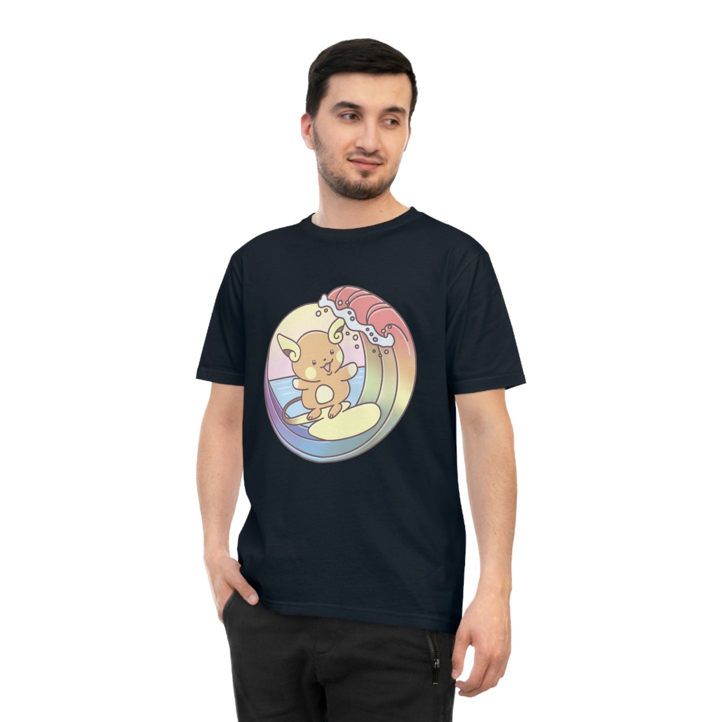Rainbow surfer unisex shirt from organic cotton (EU market)