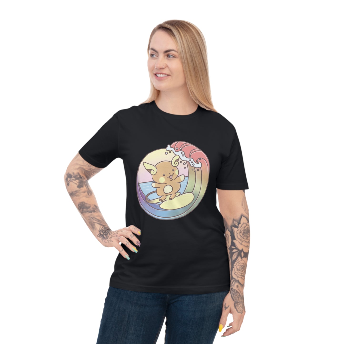 Rainbow surfer unisex shirt from organic cotton (EU market)