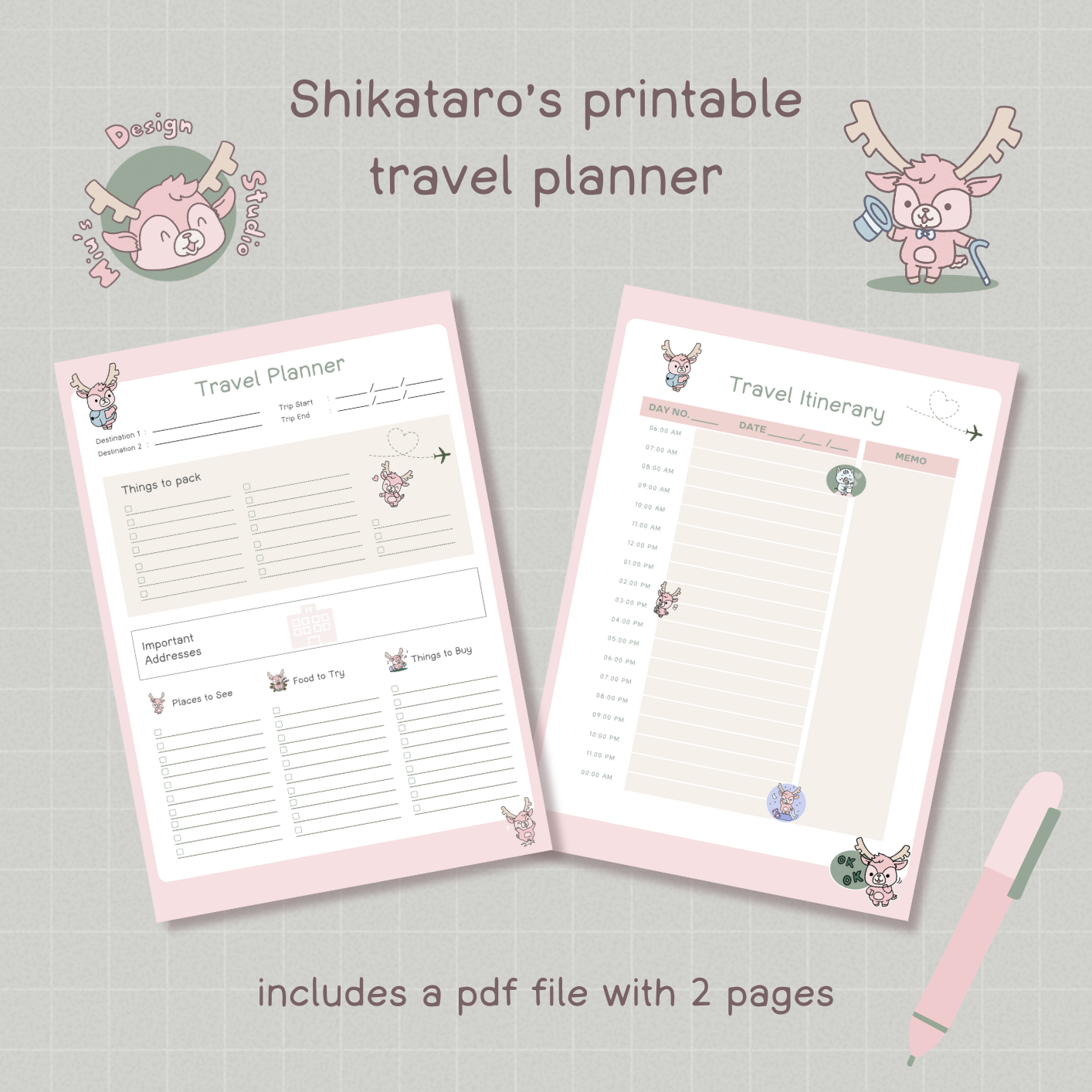 Shikataro's travel planner - printable pdf file