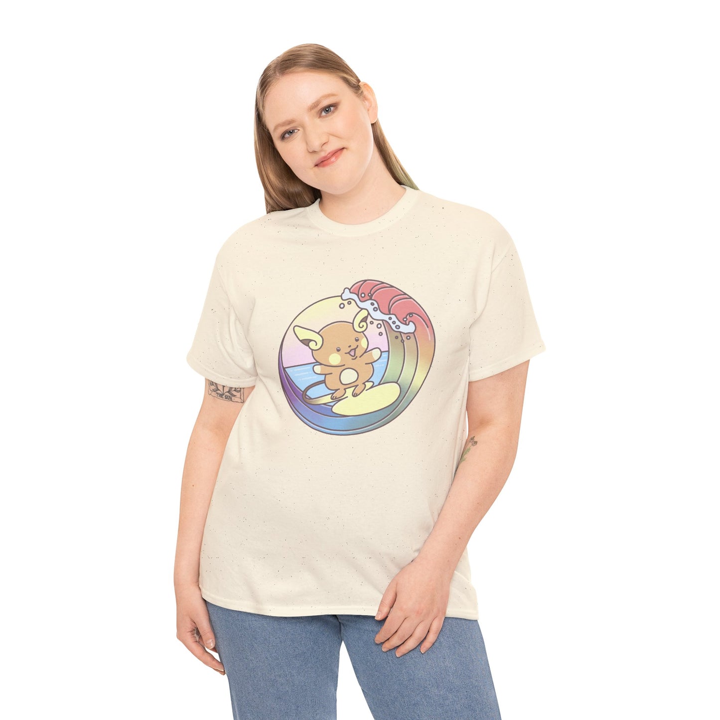 Rainbow surfer unisex shirt from organic cotton (US market)