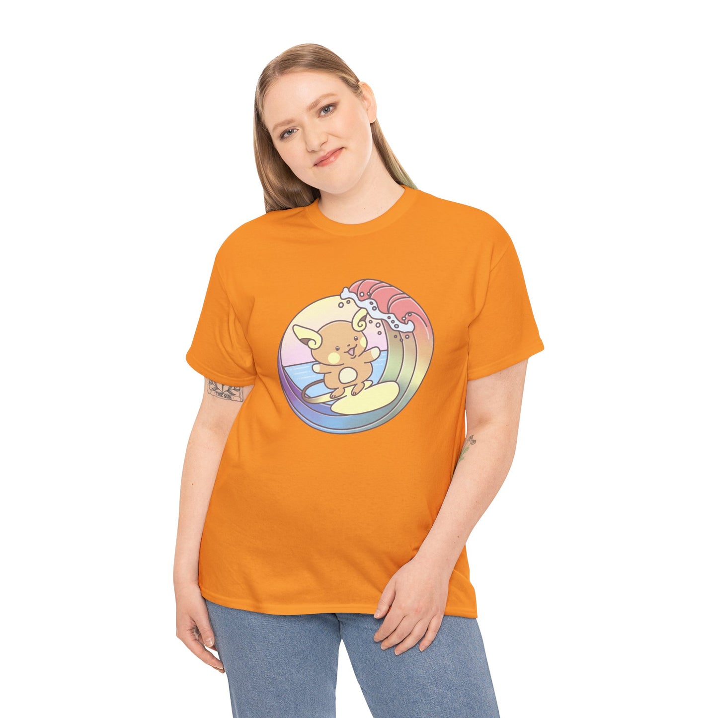 Rainbow surfer unisex shirt from organic cotton (US market)
