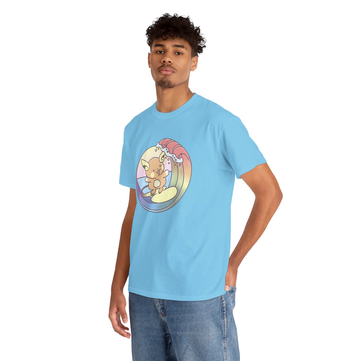 Rainbow surfer unisex shirt from organic cotton (US market)