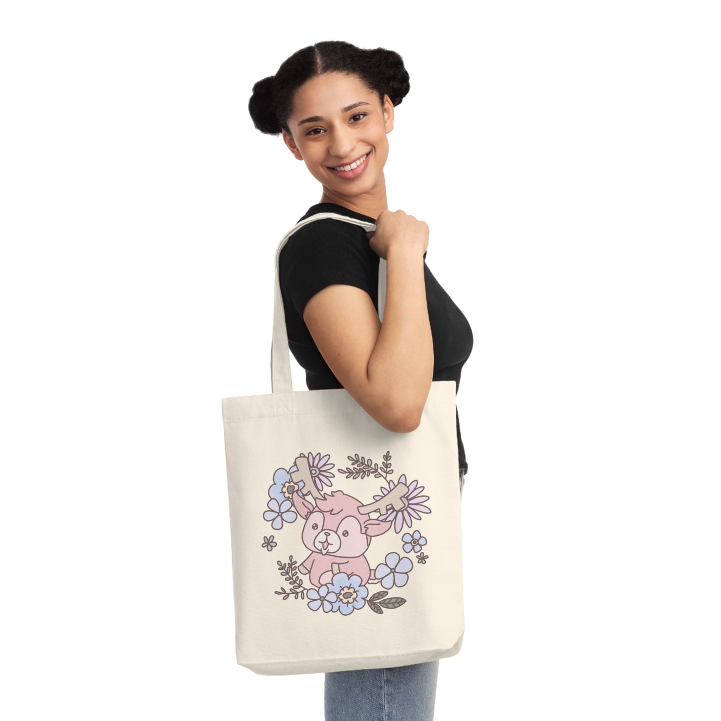 Shikataro & Inocchi's two-sided spring flower tote bag  (EU market)