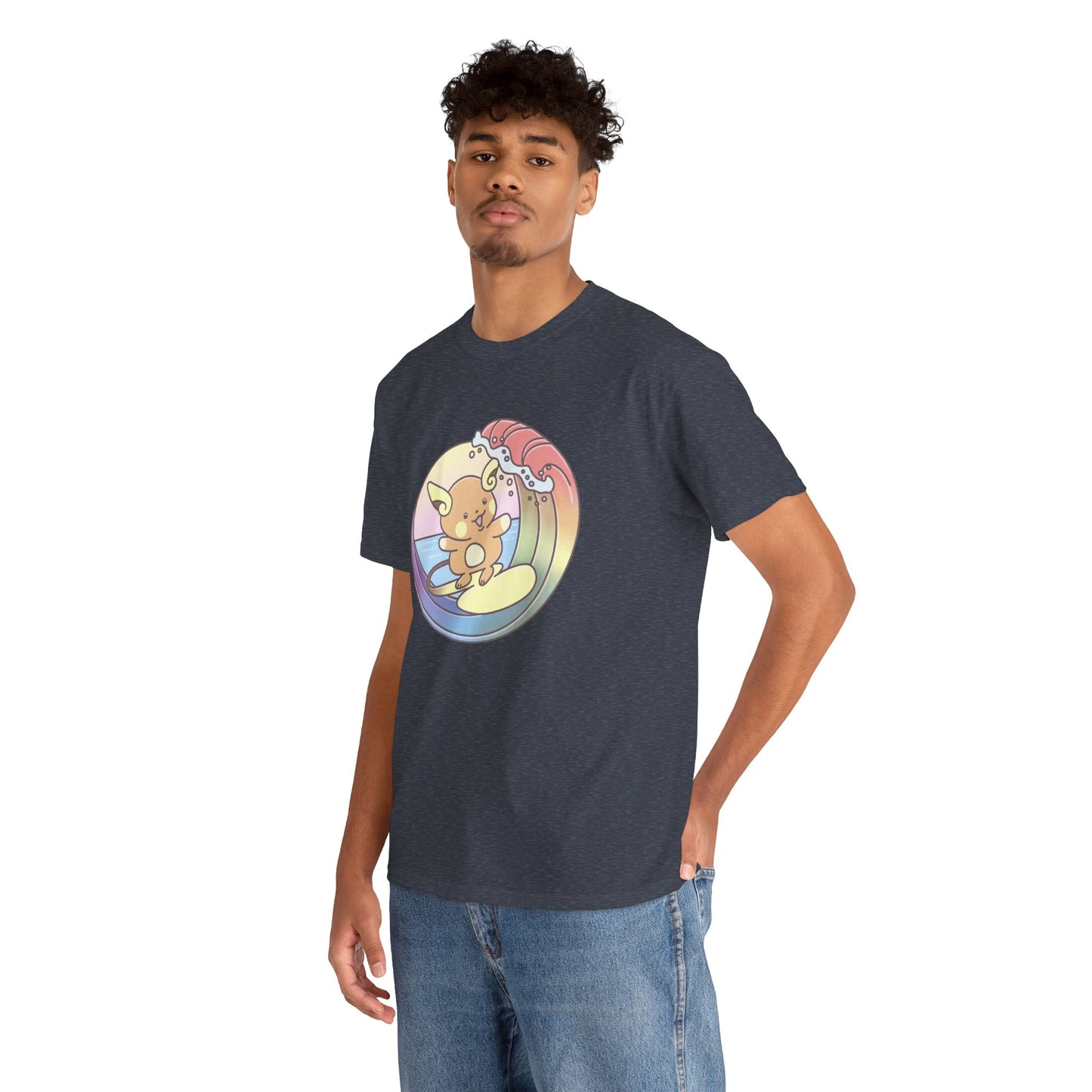 Rainbow surfer unisex shirt from organic cotton (US market)