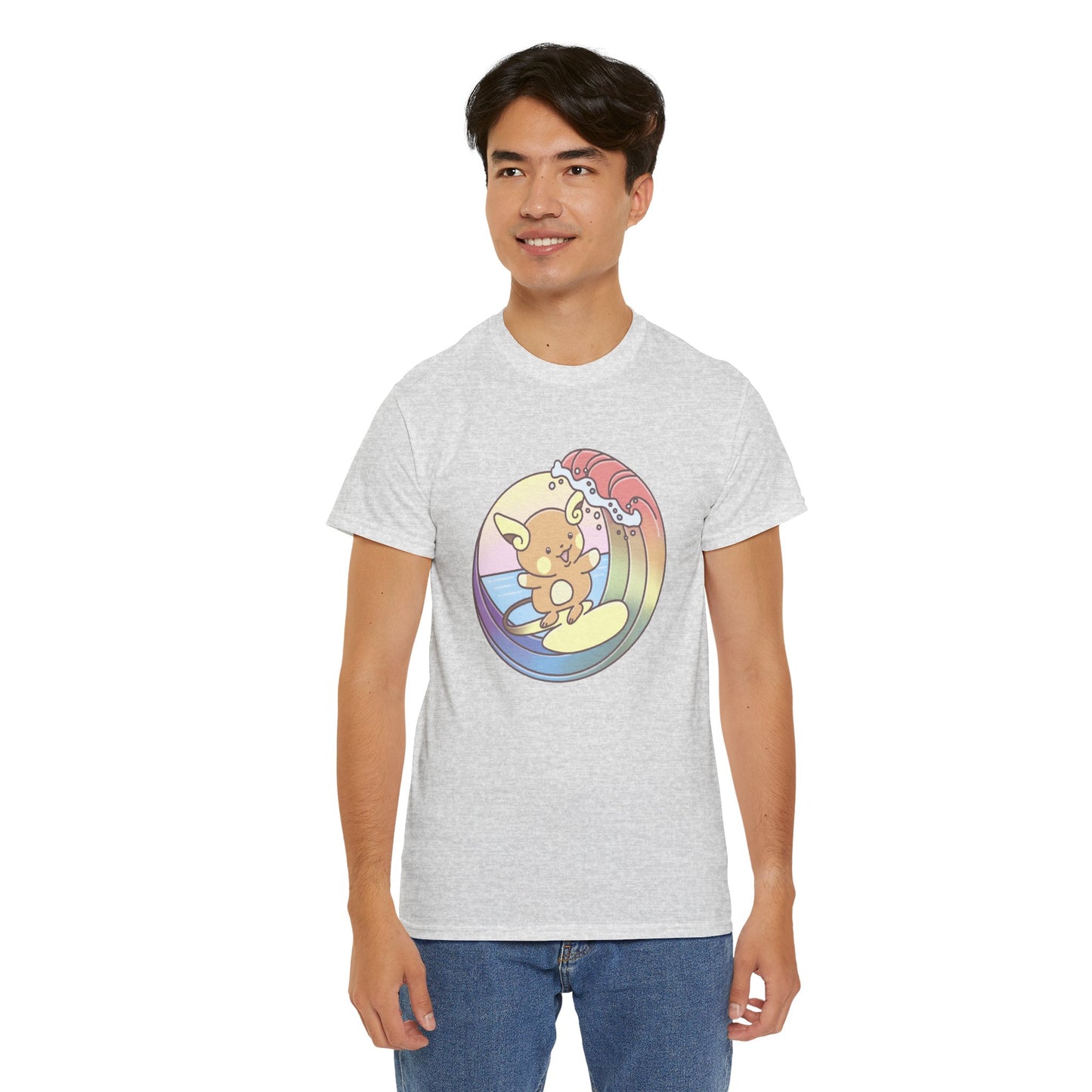 Rainbow surfer unisex shirt from organic cotton (US market)