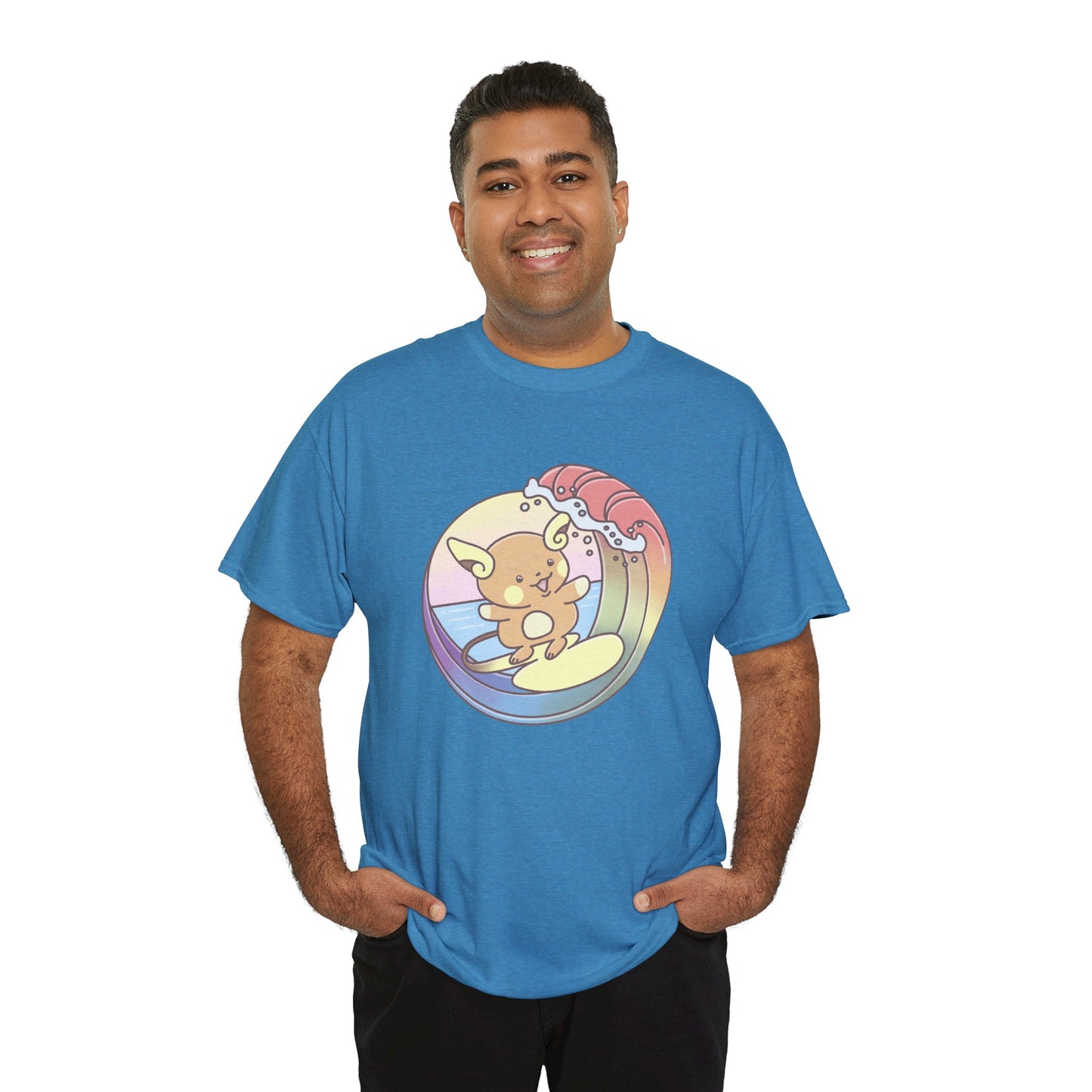 Rainbow surfer unisex shirt from organic cotton (US market)