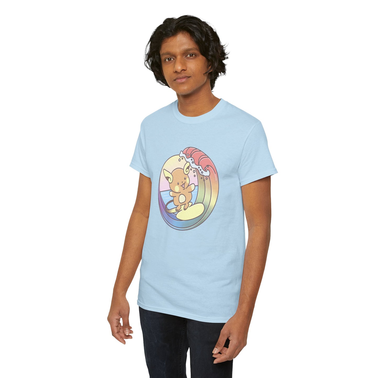 Rainbow surfer unisex shirt from organic cotton (US market)