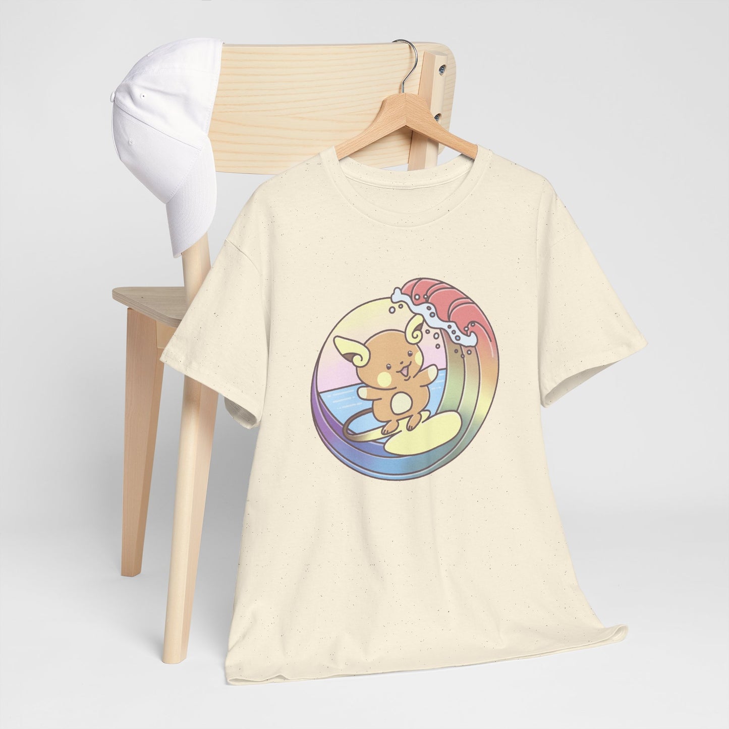 Rainbow surfer unisex shirt from organic cotton (US market)