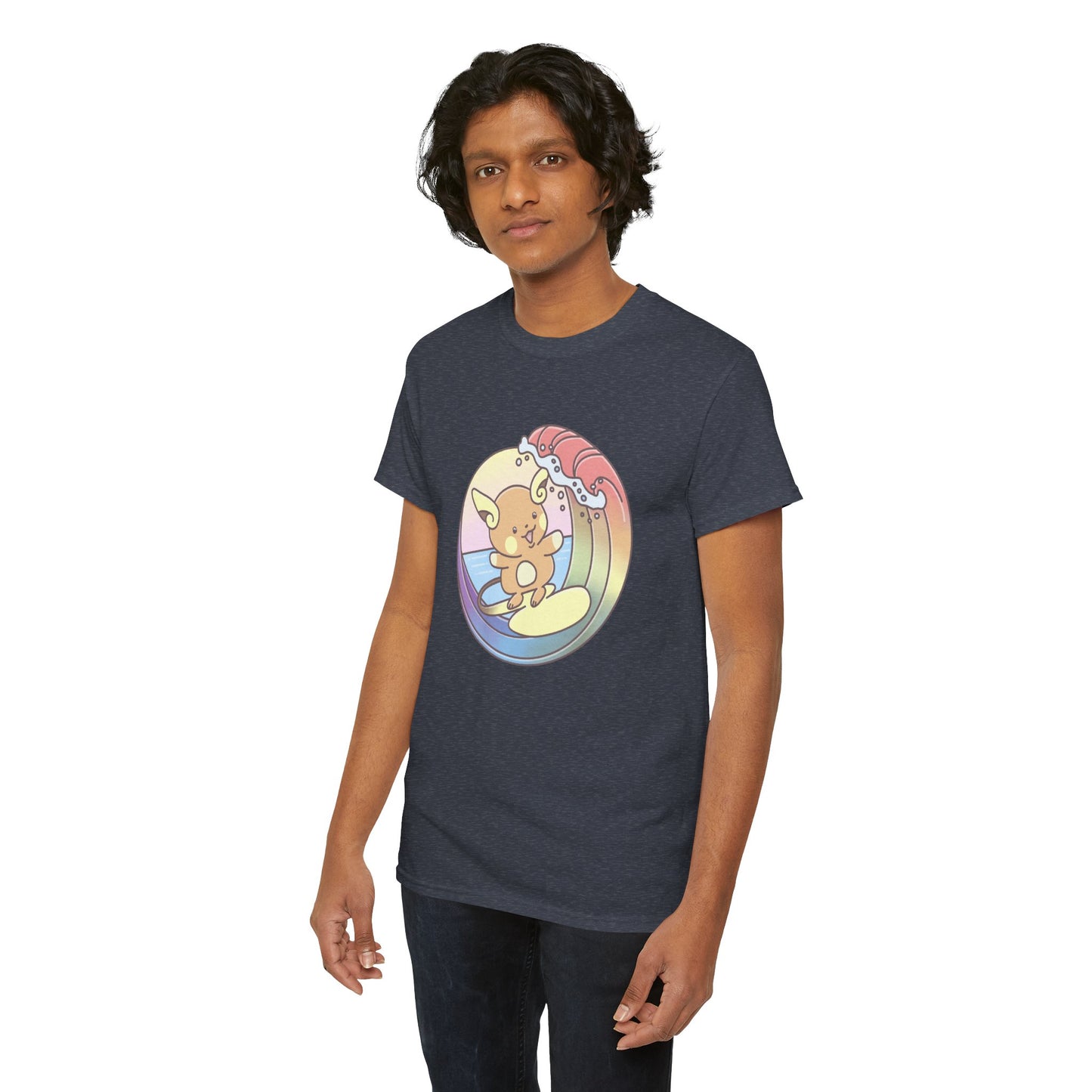 Rainbow surfer unisex shirt from organic cotton (US market)
