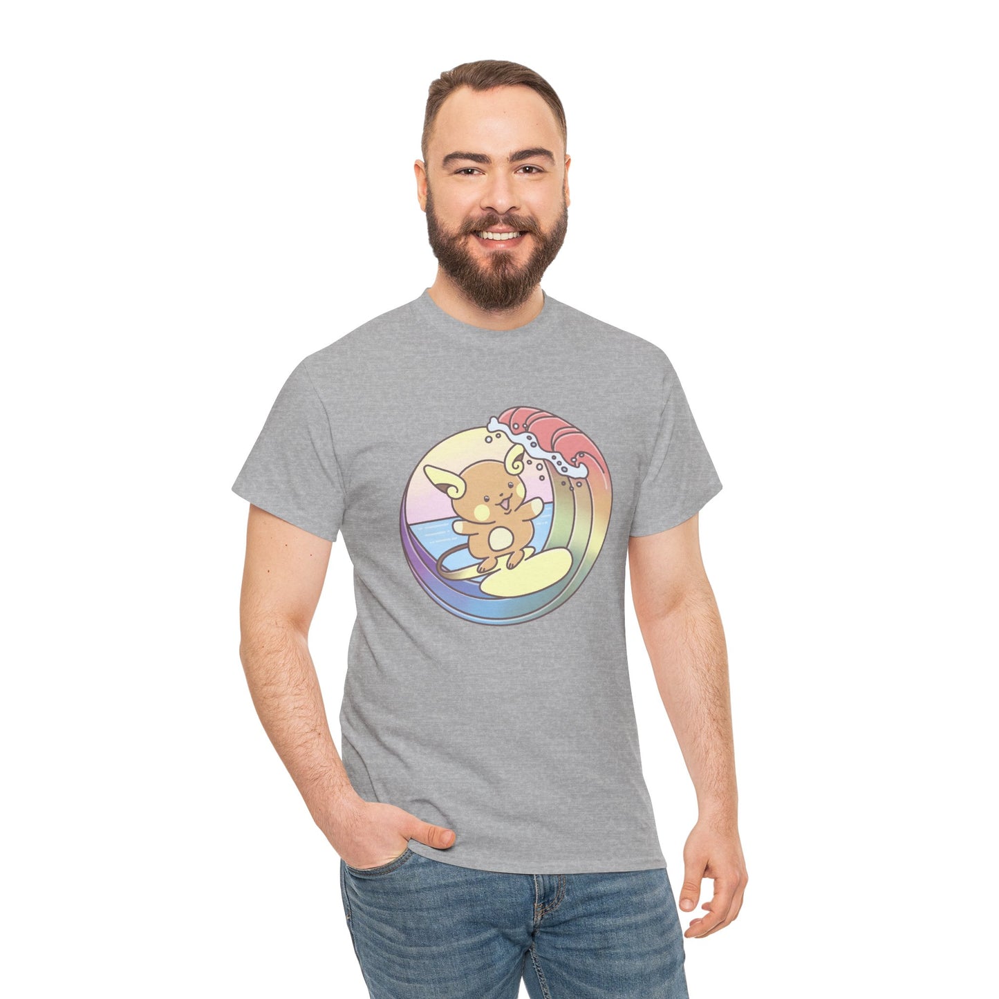 Rainbow surfer unisex shirt from organic cotton (US market)