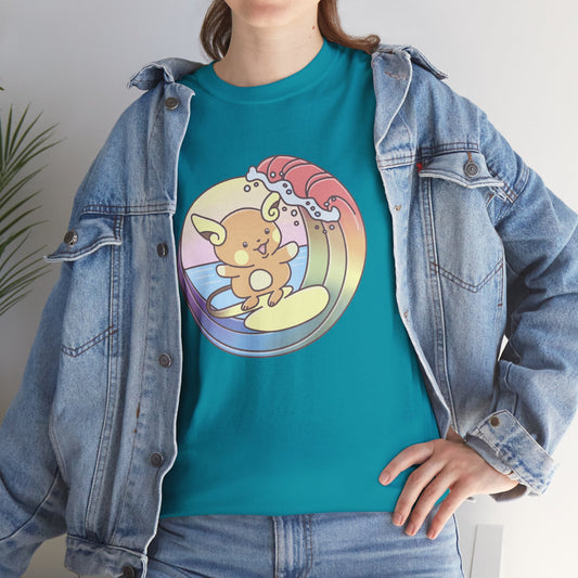 Rainbow surfer unisex shirt from organic cotton (US market)