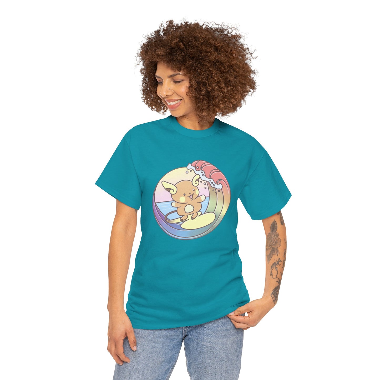 Rainbow surfer unisex shirt from organic cotton (US market)
