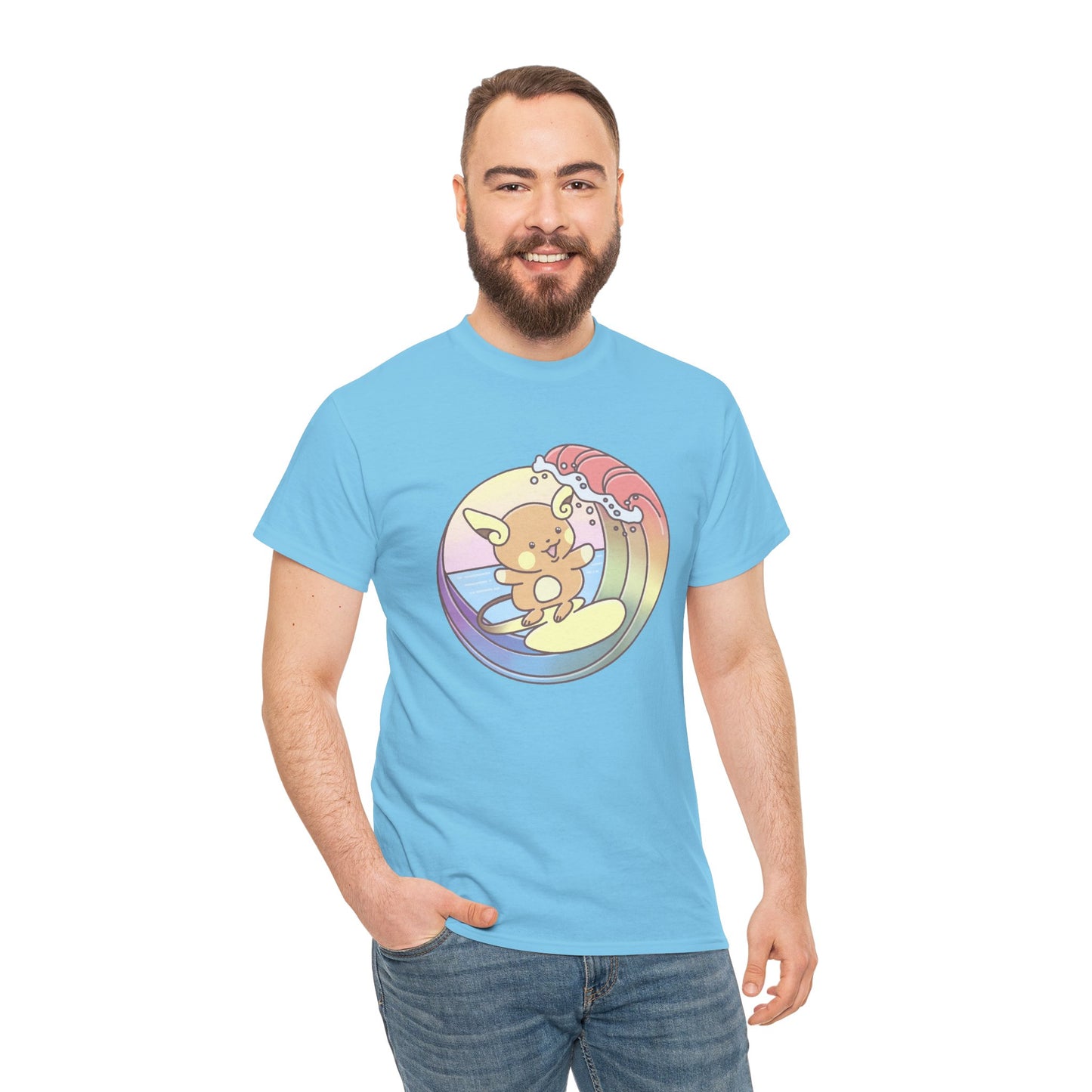 Rainbow surfer unisex shirt from organic cotton (US market)