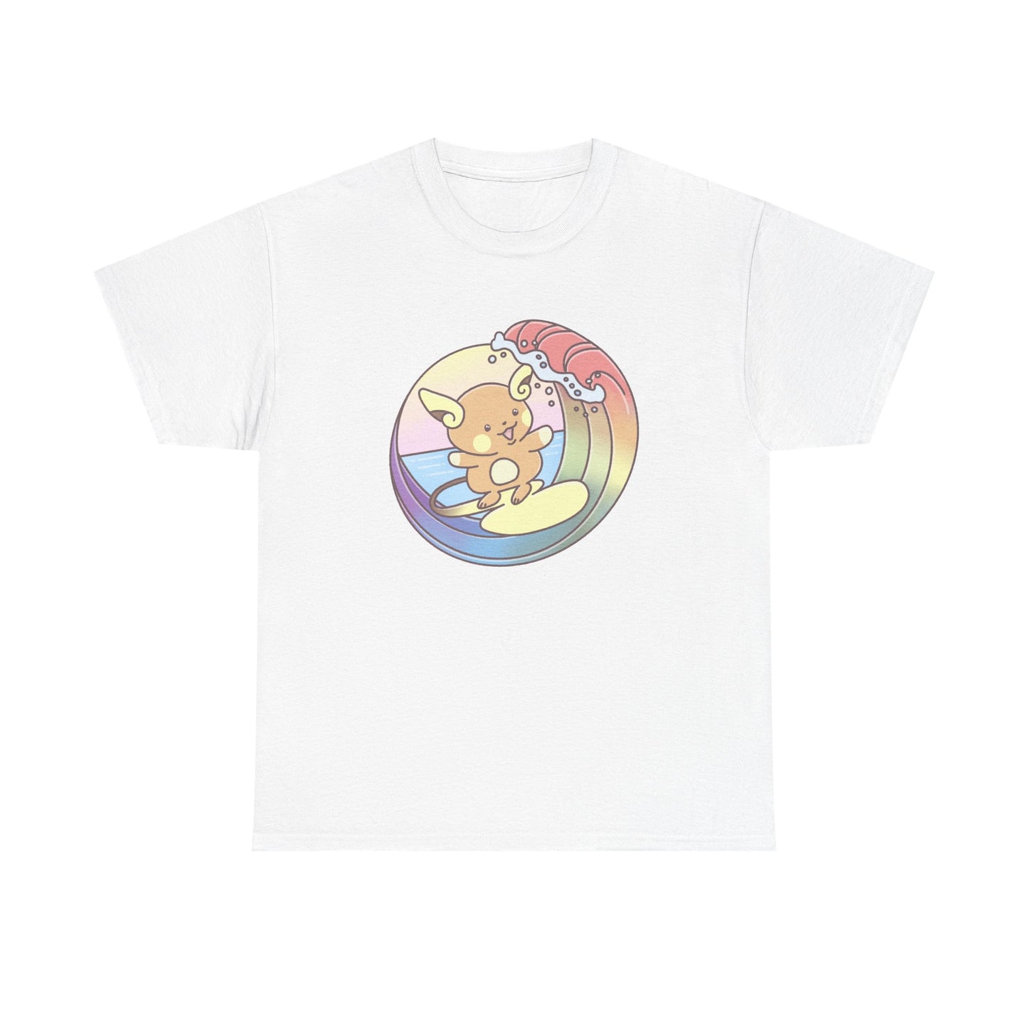 Rainbow surfer unisex shirt from organic cotton (US market)
