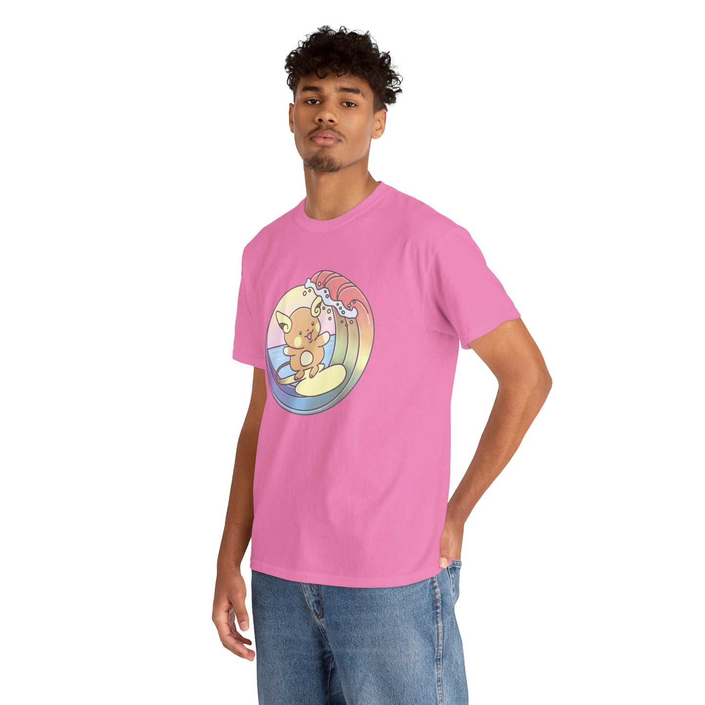 Rainbow surfer unisex shirt from organic cotton (US market)
