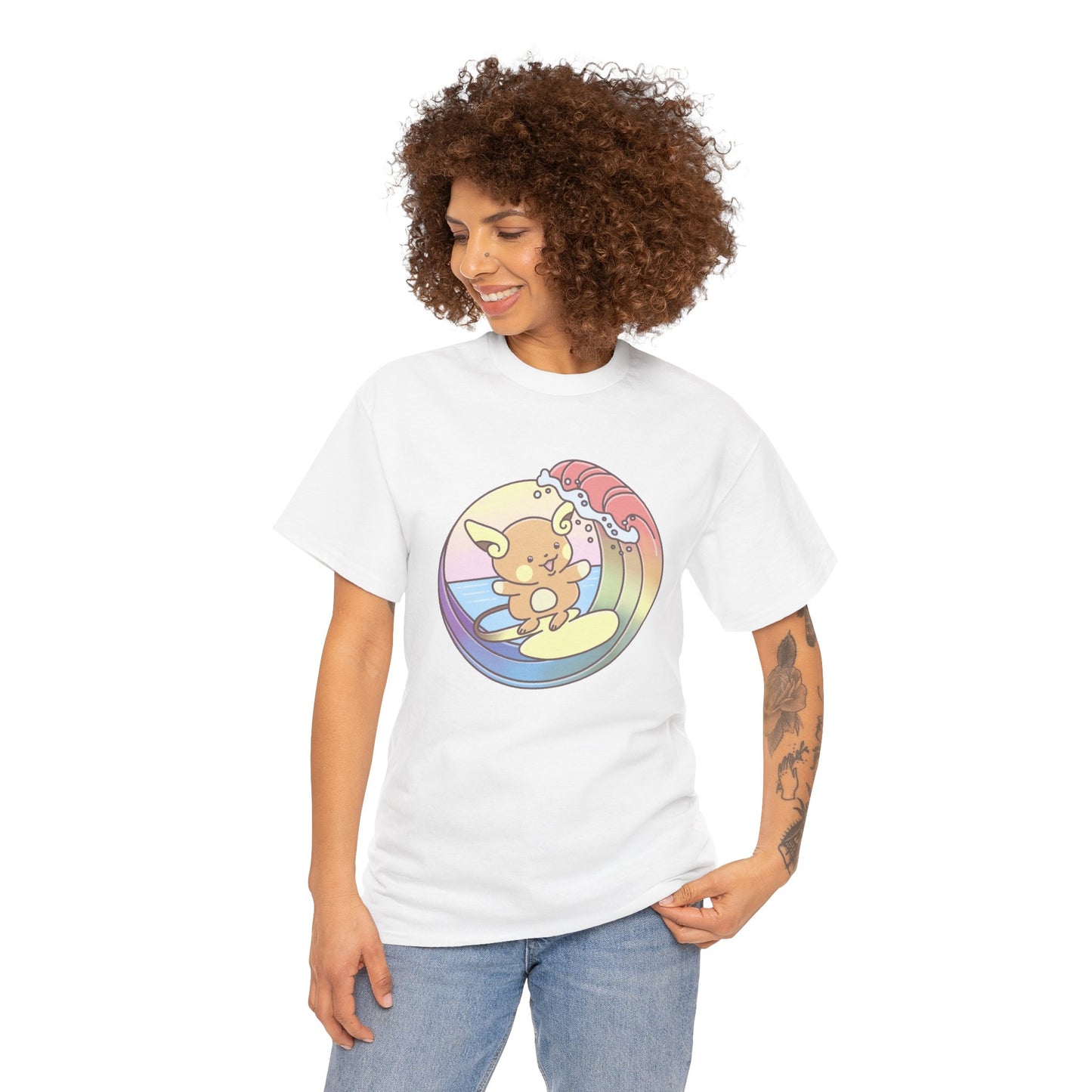 Rainbow surfer unisex shirt from organic cotton (US market)