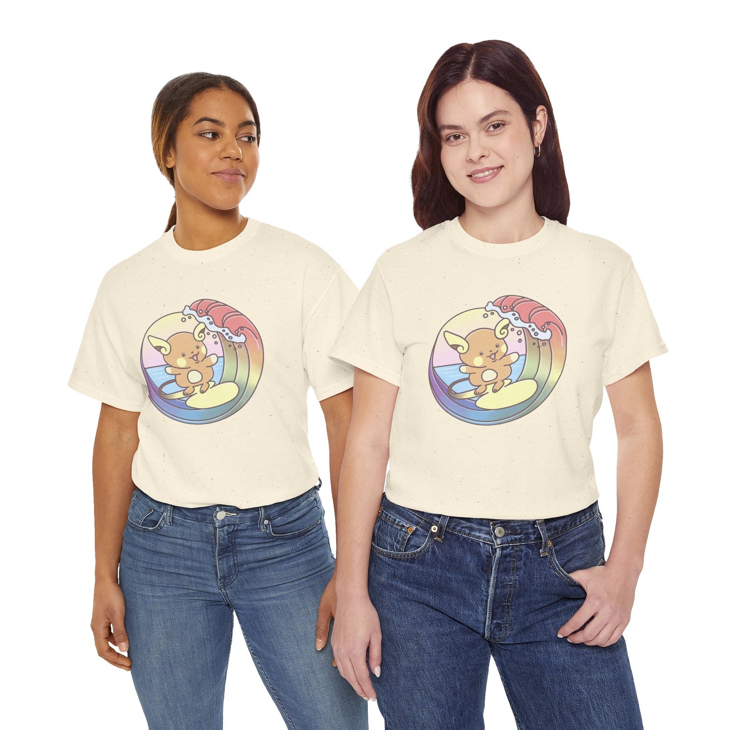 Rainbow surfer unisex shirt from organic cotton (US market)