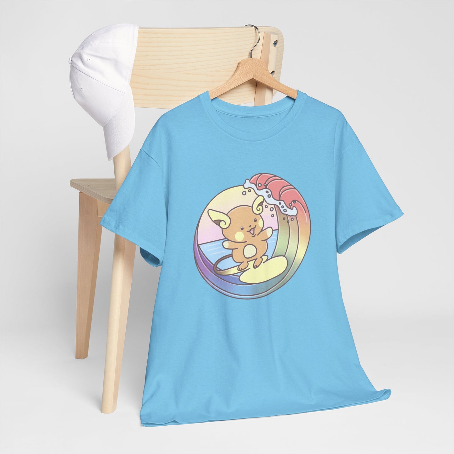 Rainbow surfer unisex shirt from organic cotton (US market)