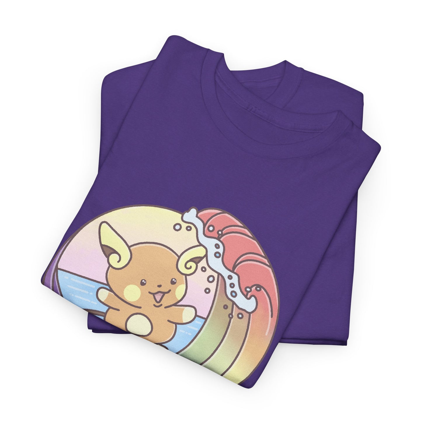 Rainbow surfer unisex shirt from organic cotton (US market)