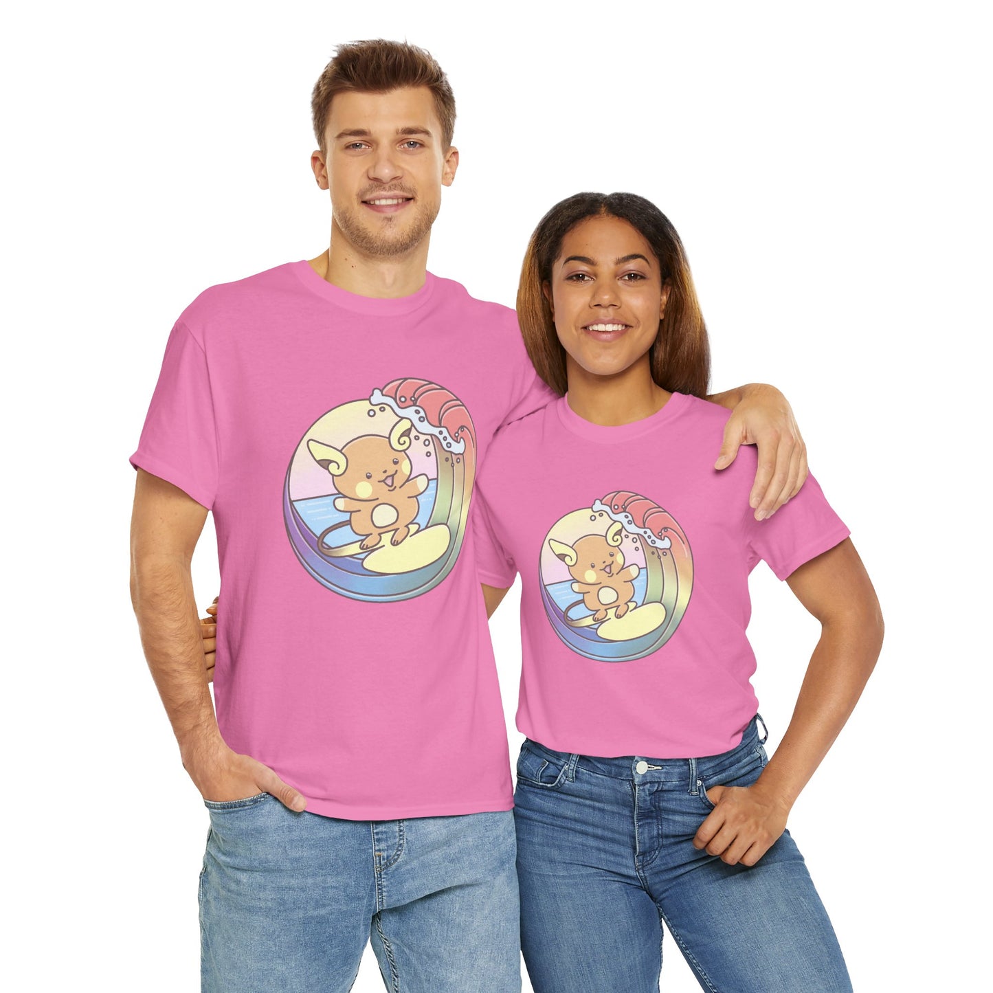 Rainbow surfer unisex shirt from organic cotton (US market)