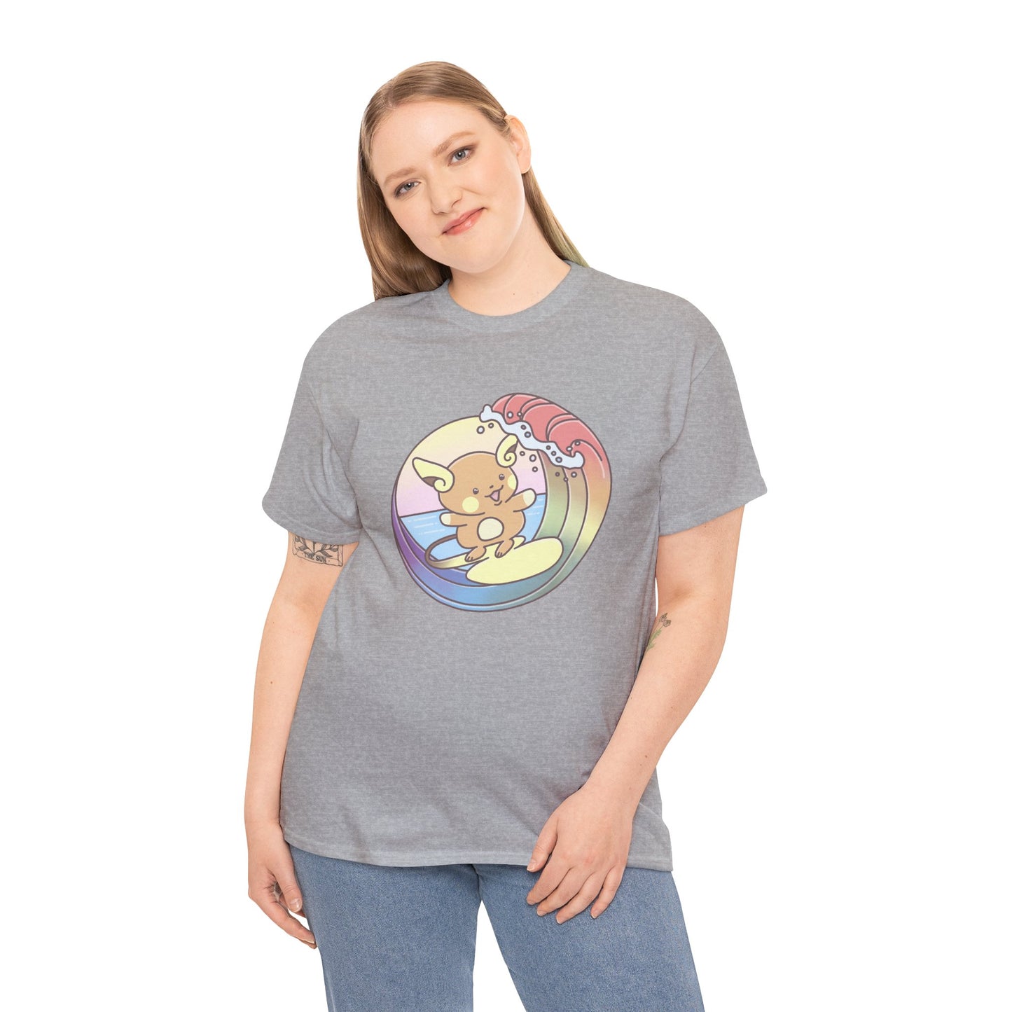 Rainbow surfer unisex shirt from organic cotton (US market)