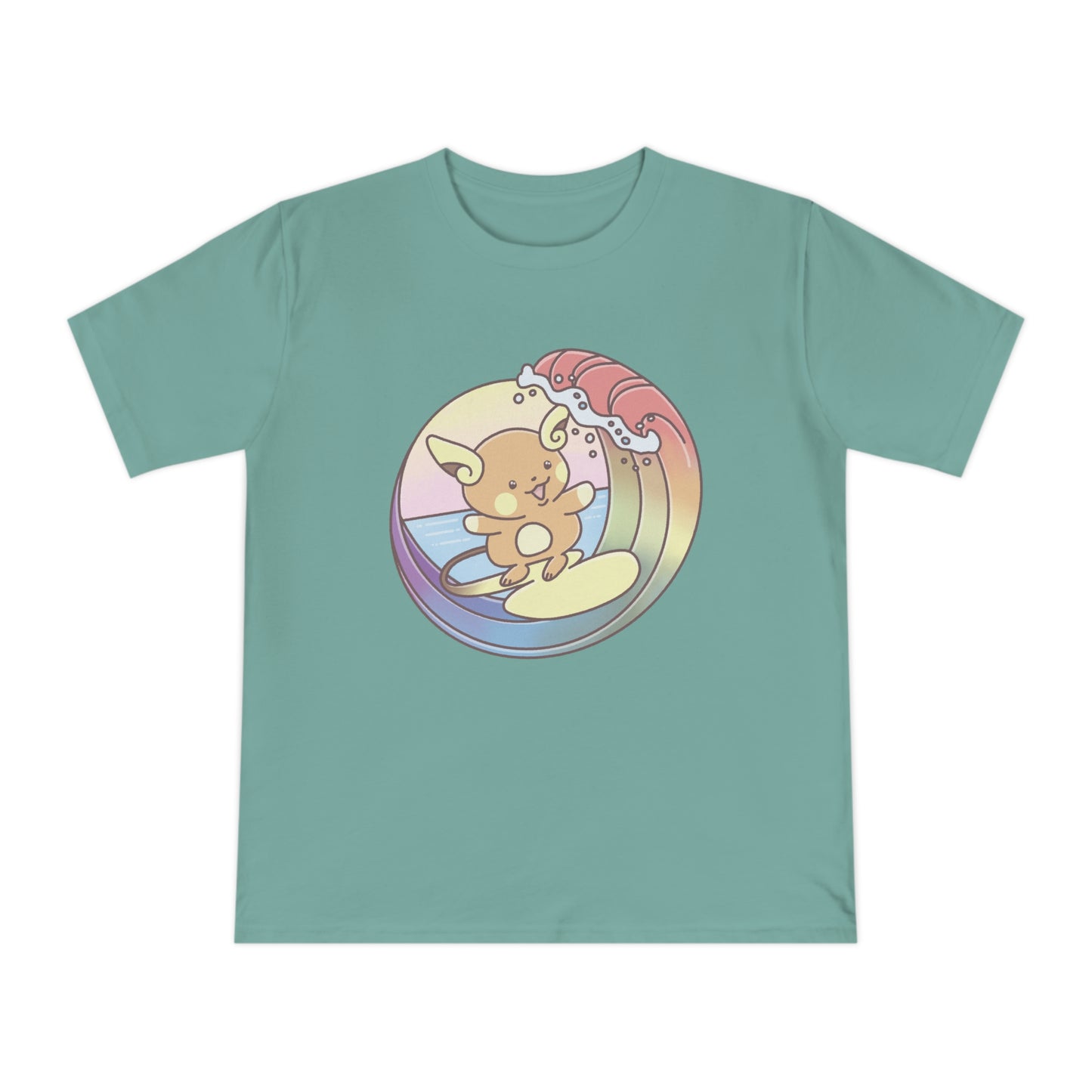 Rainbow surfer unisex shirt from organic cotton (EU market)