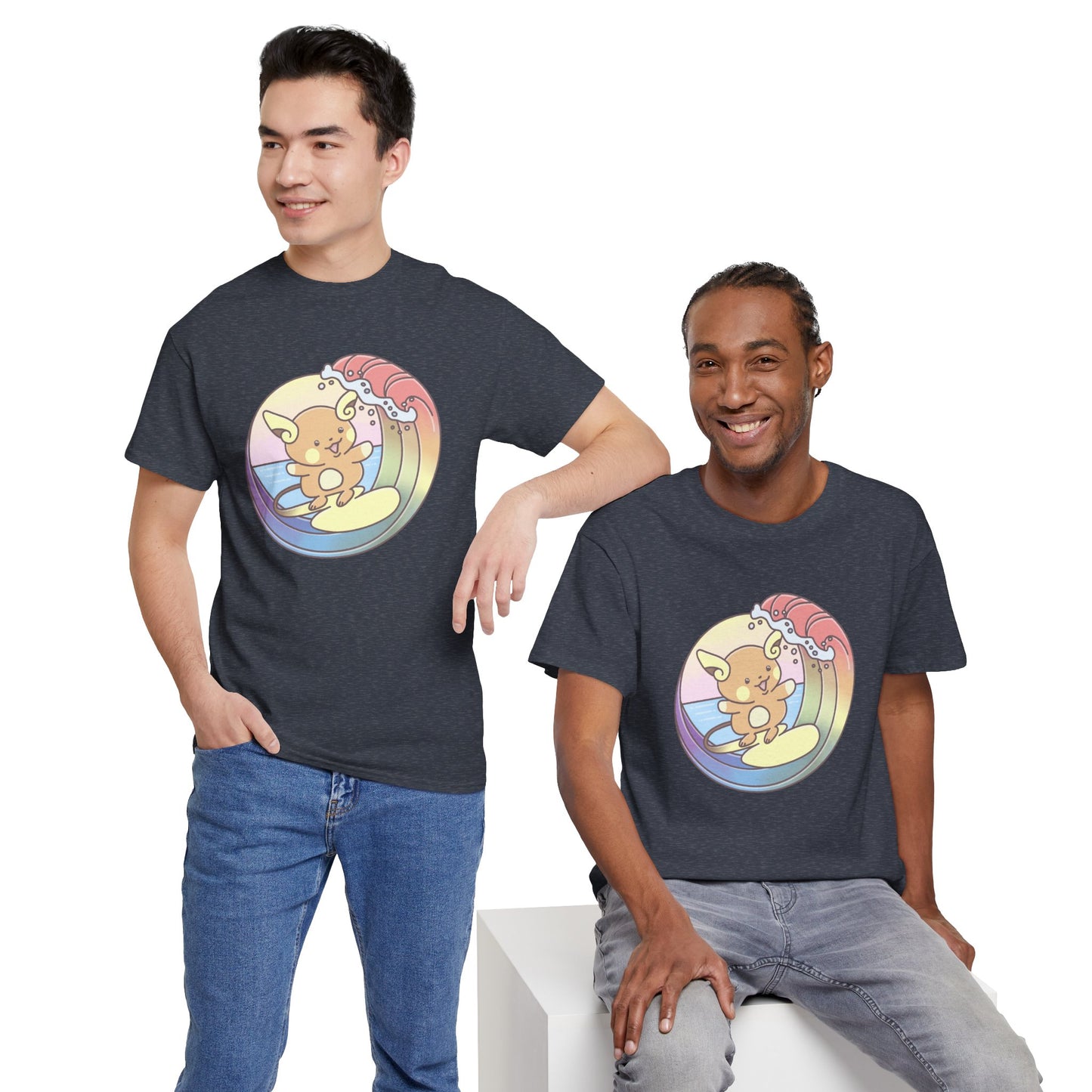 Rainbow surfer unisex shirt from organic cotton (US market)