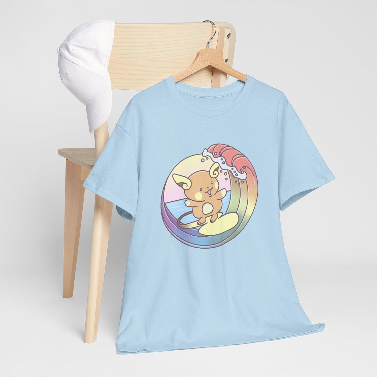 Rainbow surfer unisex shirt from organic cotton (US market)