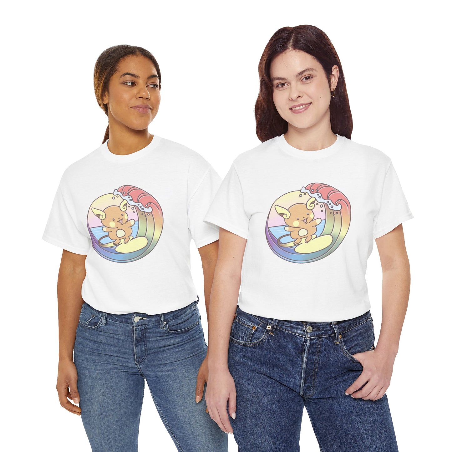 Rainbow surfer unisex shirt from organic cotton (US market)