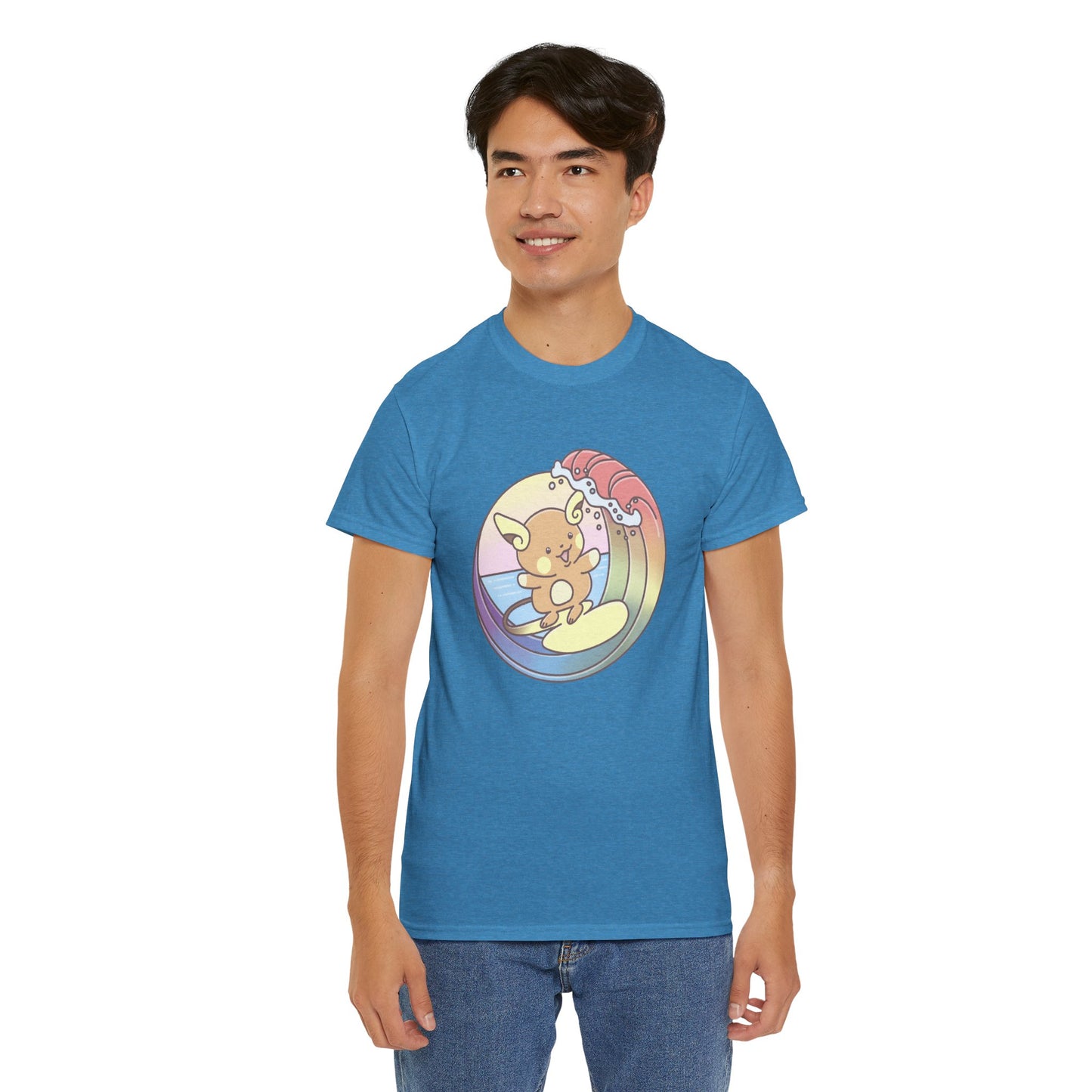 Rainbow surfer unisex shirt from organic cotton (US market)