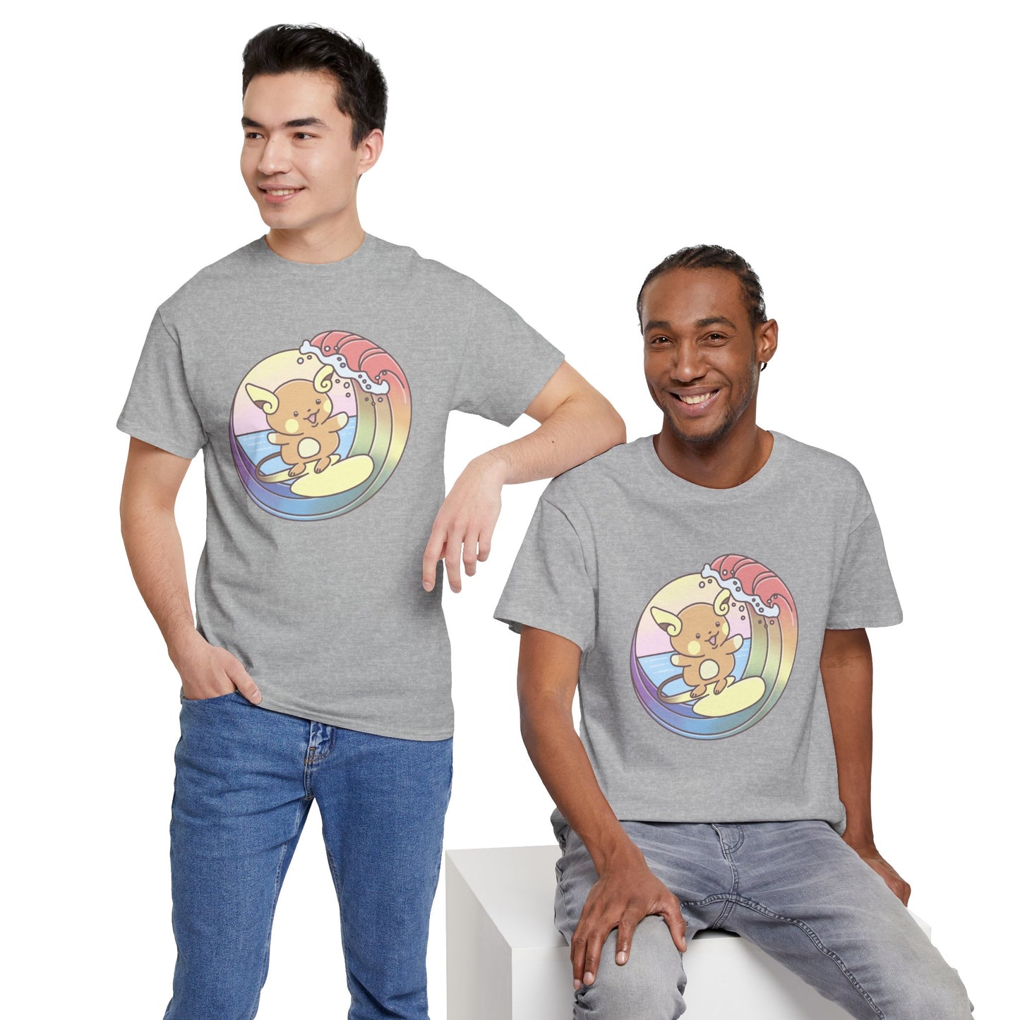 Rainbow surfer unisex shirt from organic cotton (US market)