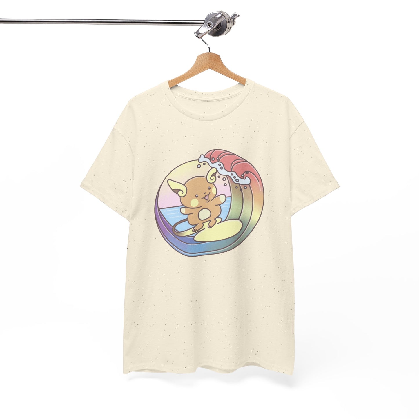 Rainbow surfer unisex shirt from organic cotton (US market)