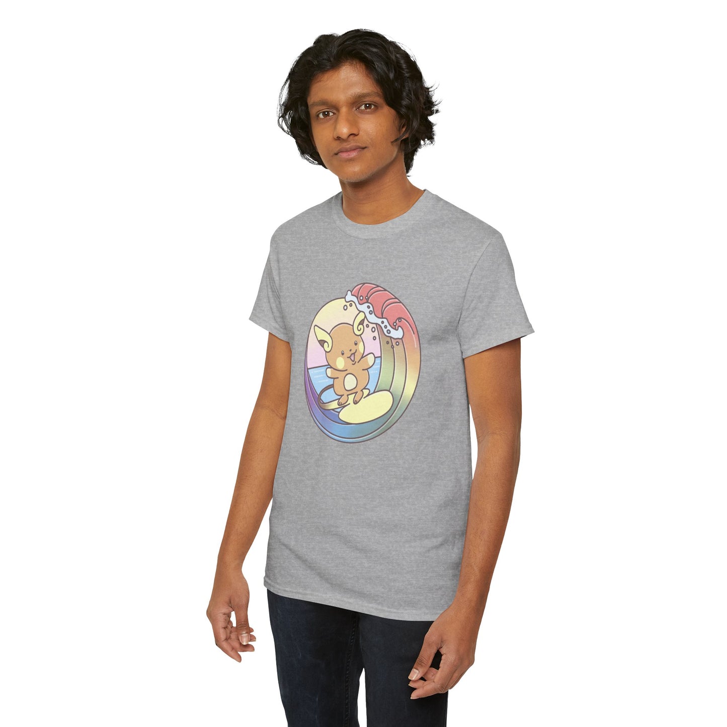 Rainbow surfer unisex shirt from organic cotton (US market)