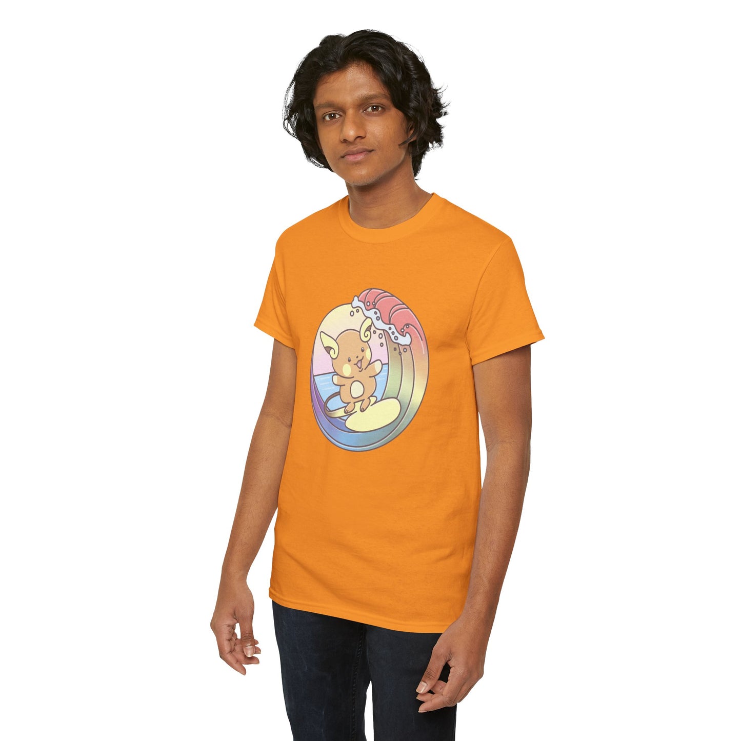Rainbow surfer unisex shirt from organic cotton (US market)