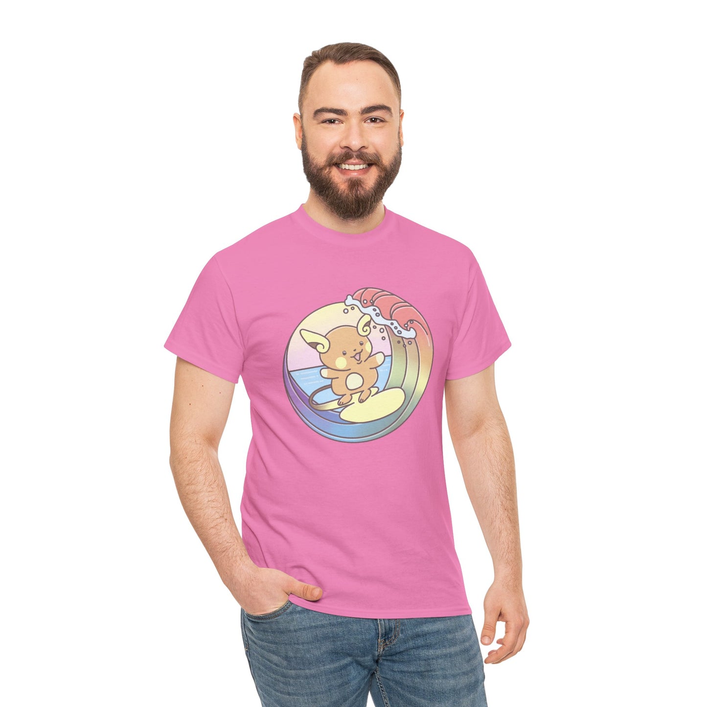Rainbow surfer unisex shirt from organic cotton (US market)