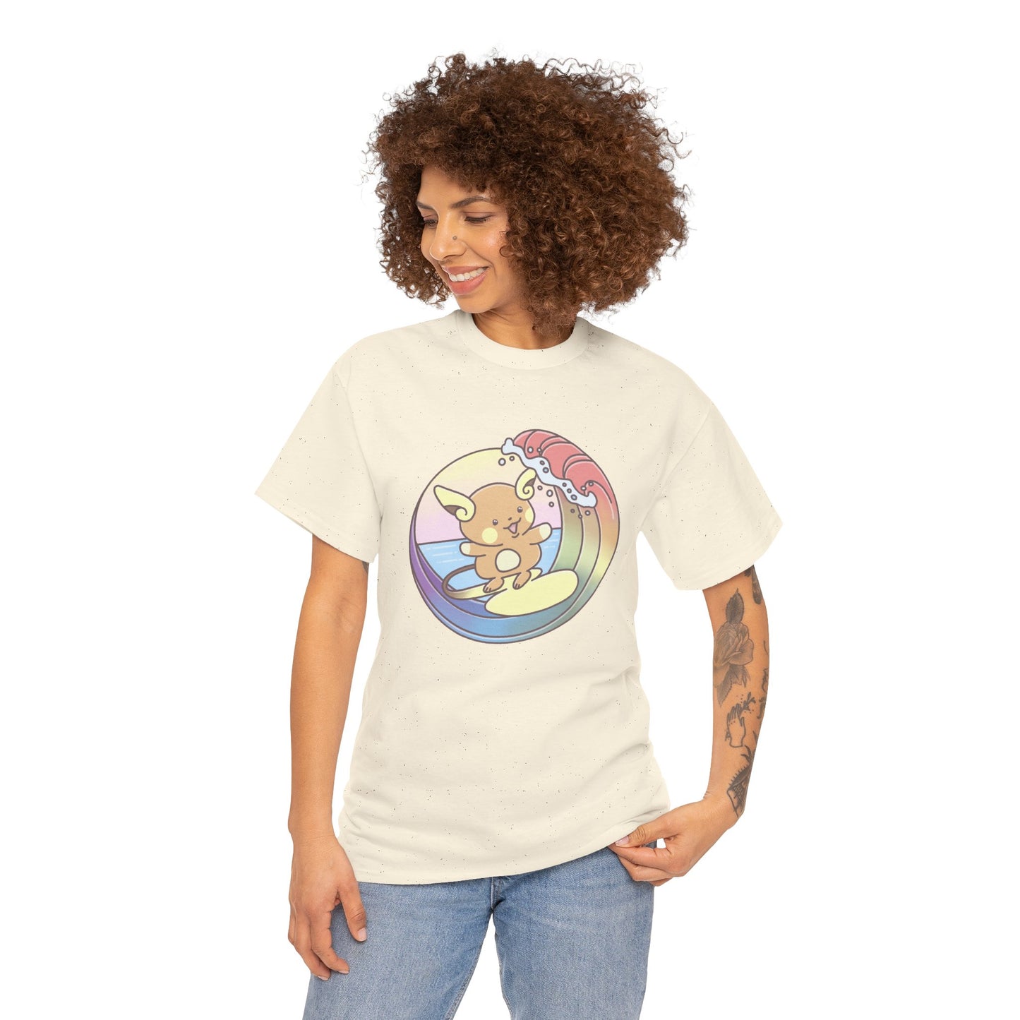Rainbow surfer unisex shirt from organic cotton (US market)