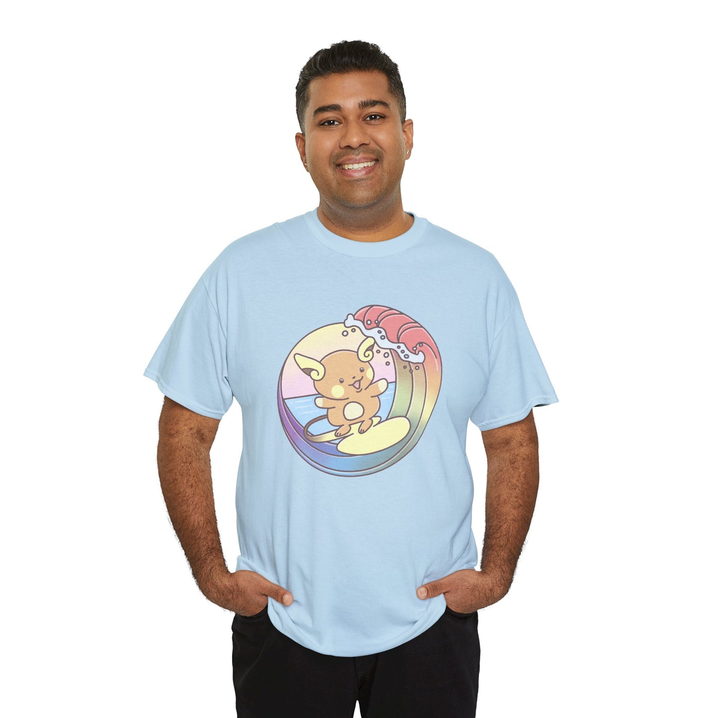 Rainbow surfer unisex shirt from organic cotton (US market)